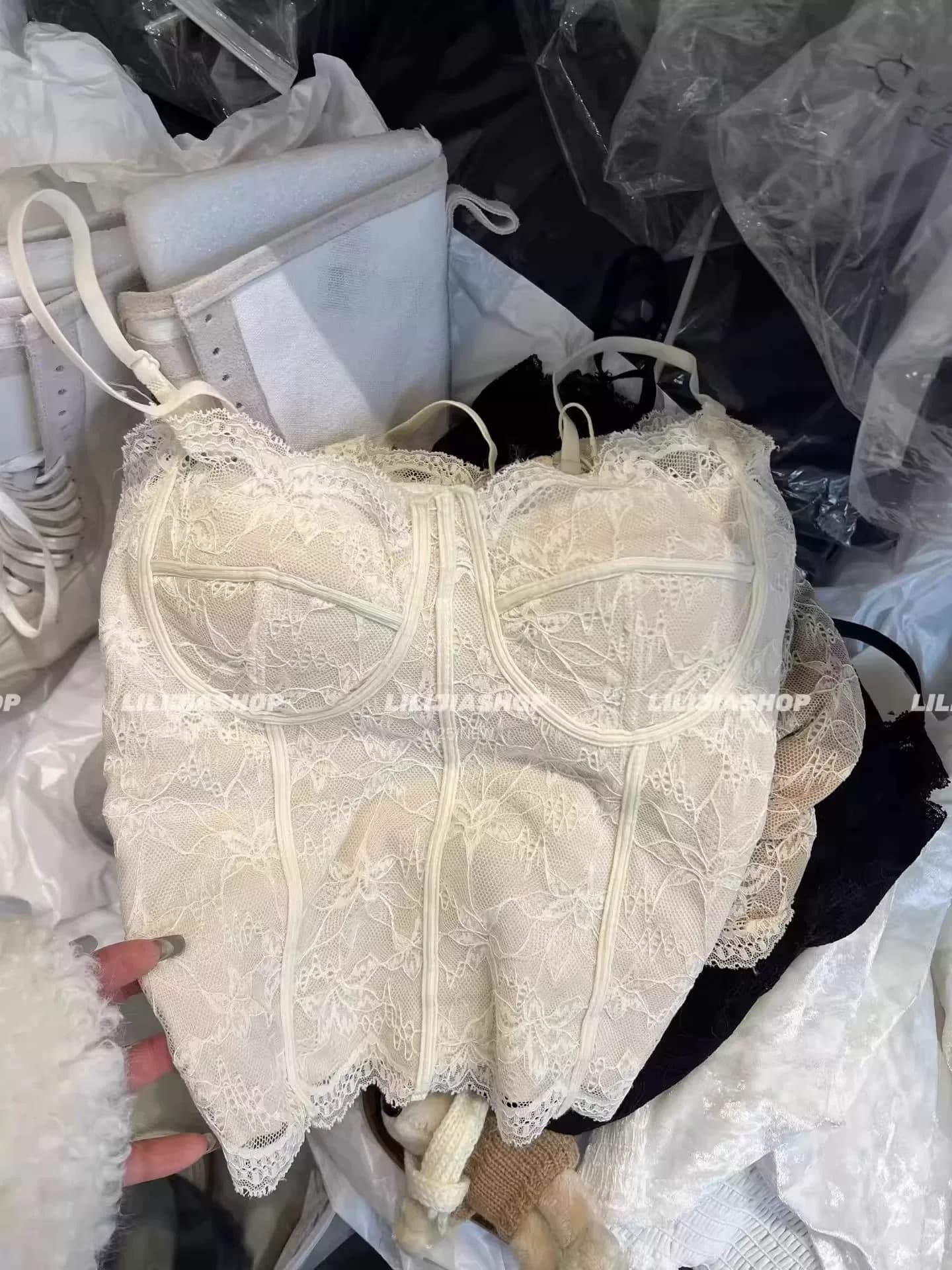 한국 동대문 겨울 새로운 순수한 욕망 캐미솔 레이스 아름다움 뒤로 속옷 보온 연삭 털 만나는 맨위 이미지 3