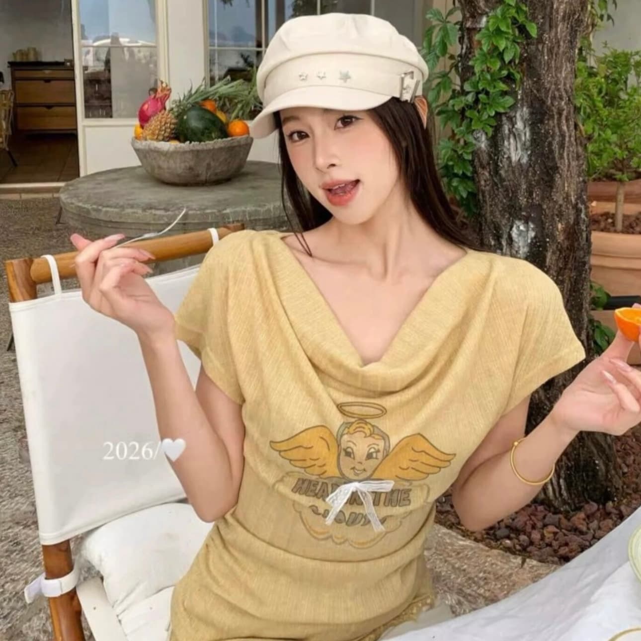 한 부서 자이언트 잘 생긴 ~ 중 만화 프린트 흔들다 칼라 맨위 여성 2026 여름 새로운 반팔 티셔츠 디자인 센스 작은 대중 상세 이미지 1