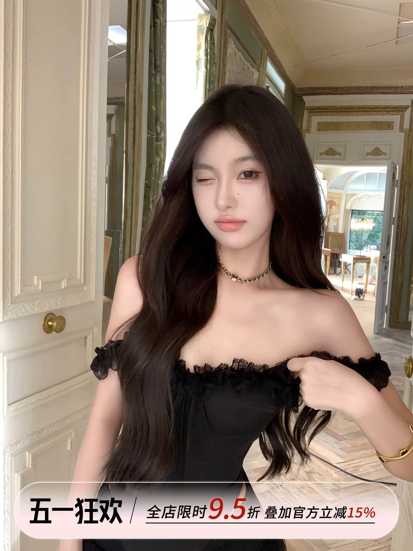 oyff 어디서? 어디서? 와라. 싱글 순수한 욕망 검정색 슬립 외출용 조끼 레이스 측면 생선뼈 코르셋 쇼트 스타일 민소매 맨위 상세 이미지 2