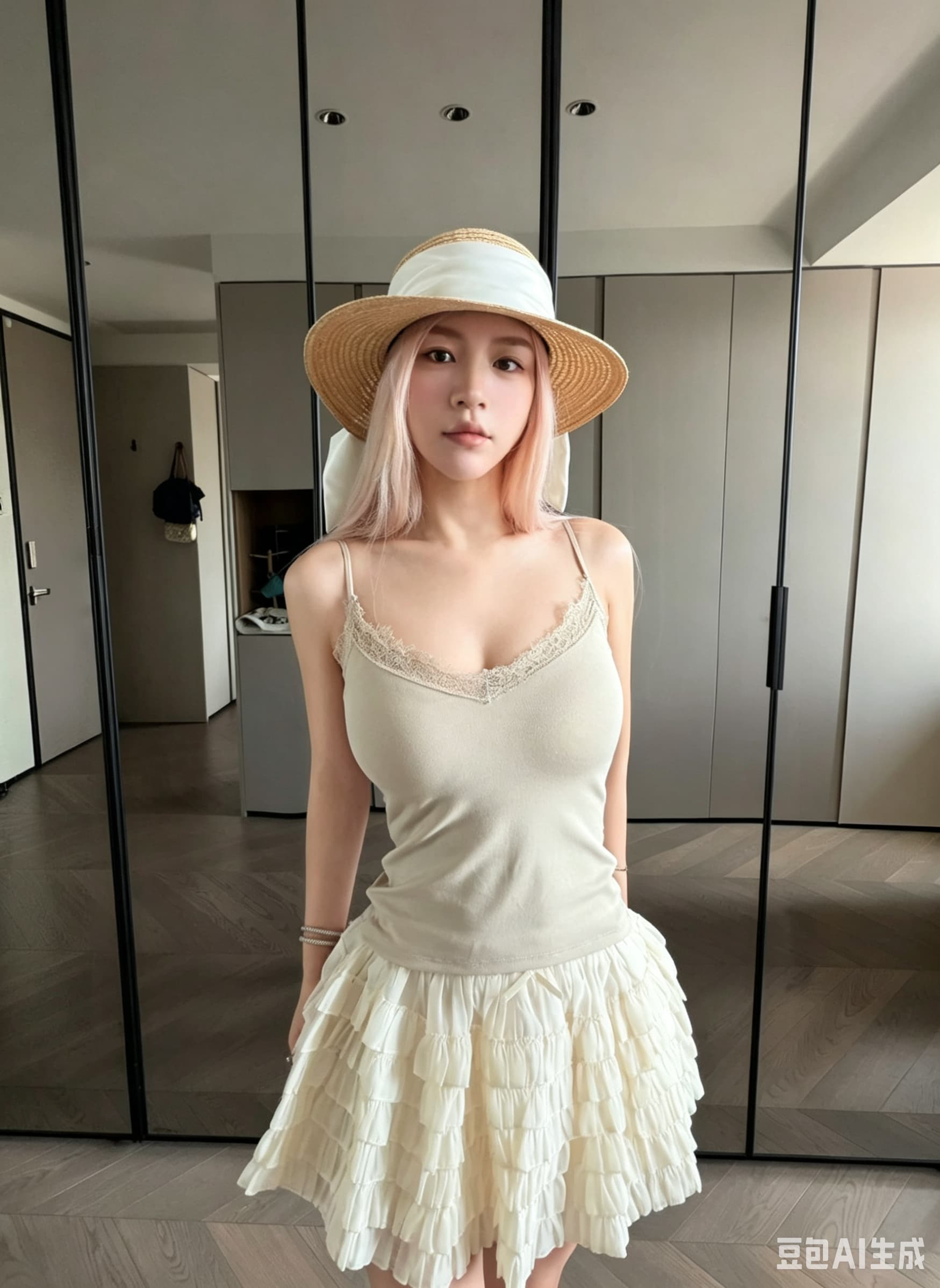 한 부서 달콤함 레이스 V넥 2026 아름다움 뒤로 작은 슬링 여성 몸매 가꾸기 슬림해 보이는 벨트 가슴 패드 외출용 만나는 조끼 이미지 3