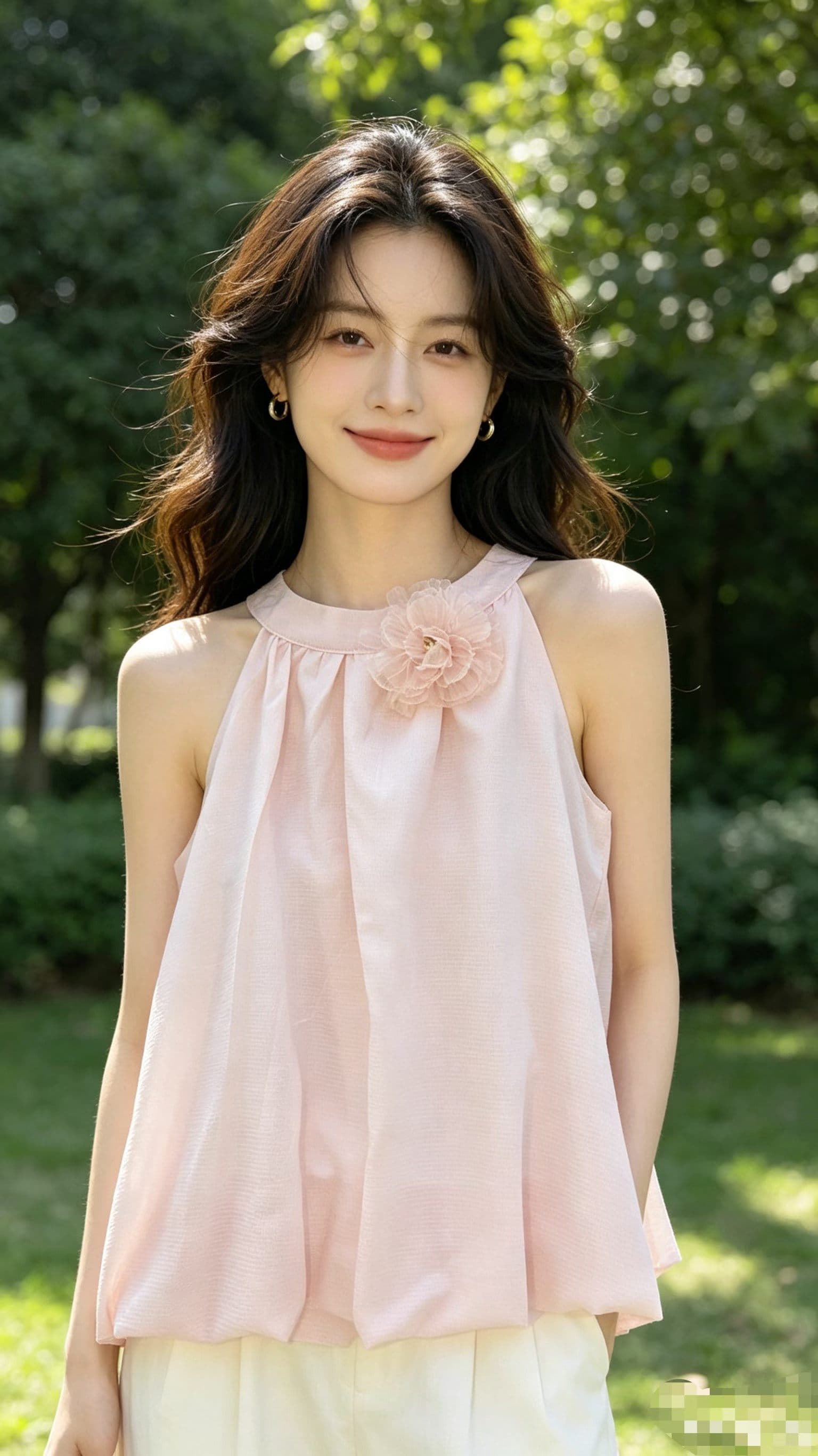 화이트 꽃밭 행침 목 민소매 맨위 여성 여름 프랑스식 조끼 인형 작은 셔츠 5 월 1 일 여행 해변가 면 린넨 셔츠