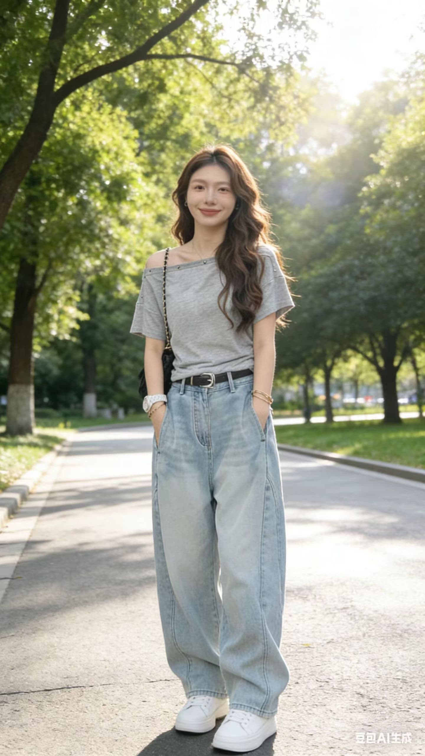 한국 스타일 2026 패션 미니멀리즘 디자인 센스 징 비스듬한 어깨 반팔 티셔츠 여성 여름 화이트 허리 수축 슬림해 보이는 맨위 상세 이미지 4