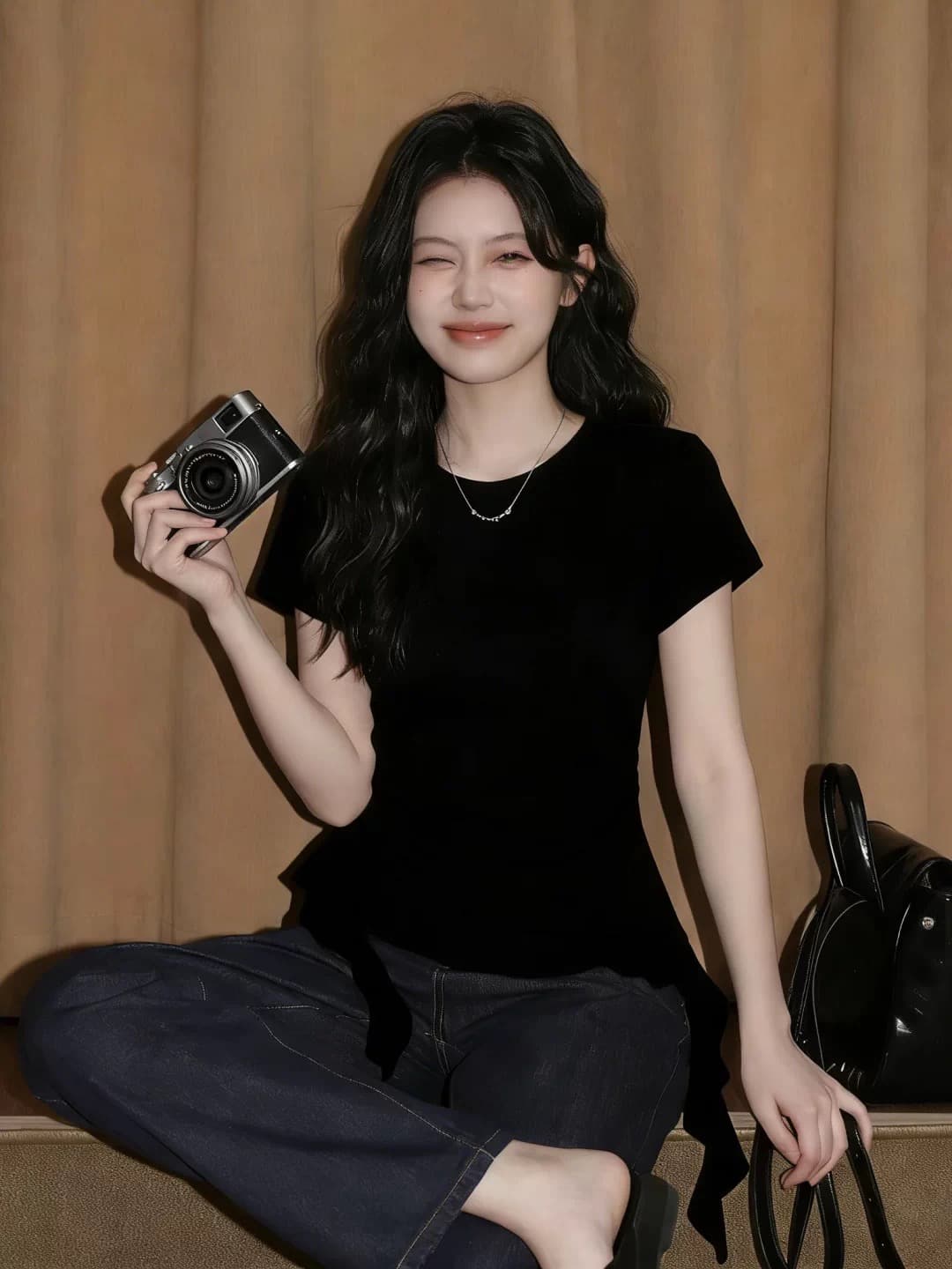 한 부서 고급 센스 핫걸 불규칙 프릴 반팔 티셔츠 여성 여름 새로운 허리 수축 슬림해 보이는 순수한 욕망 맨위 상세 이미지 3