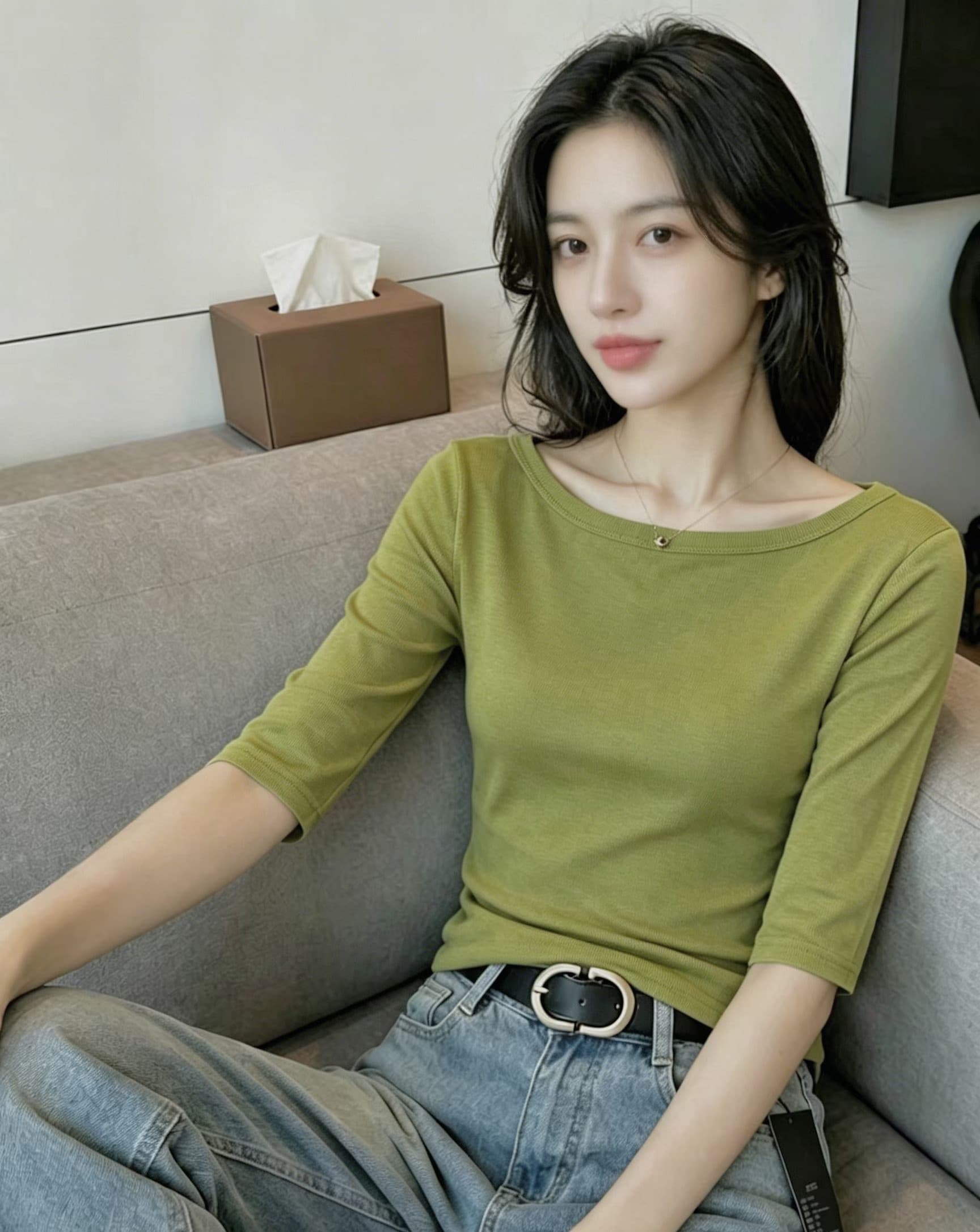 봄 여름 새로운 익스트림 제인 바람 검정색 오프숄더 중간 소매 티셔츠 여성 몸매 가꾸기 다용도 기본 셔츠 5 점 소매 맨위 상세 이미지 7