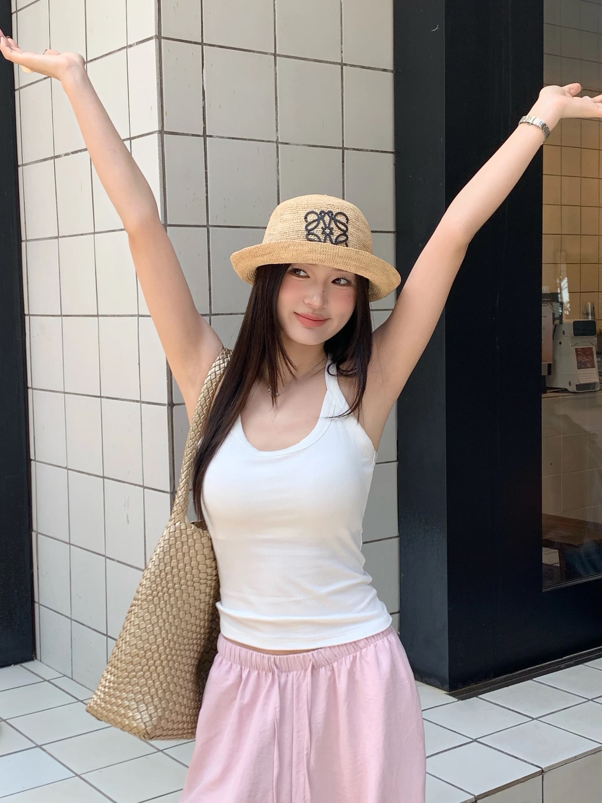 용 자매 주황색 주황색 행침 목 행침 벨트 가슴 패드 여성 외출용 2026 여름 새로운 아름다운 조끼 민소매 작은 맨위 상세 이미지 2