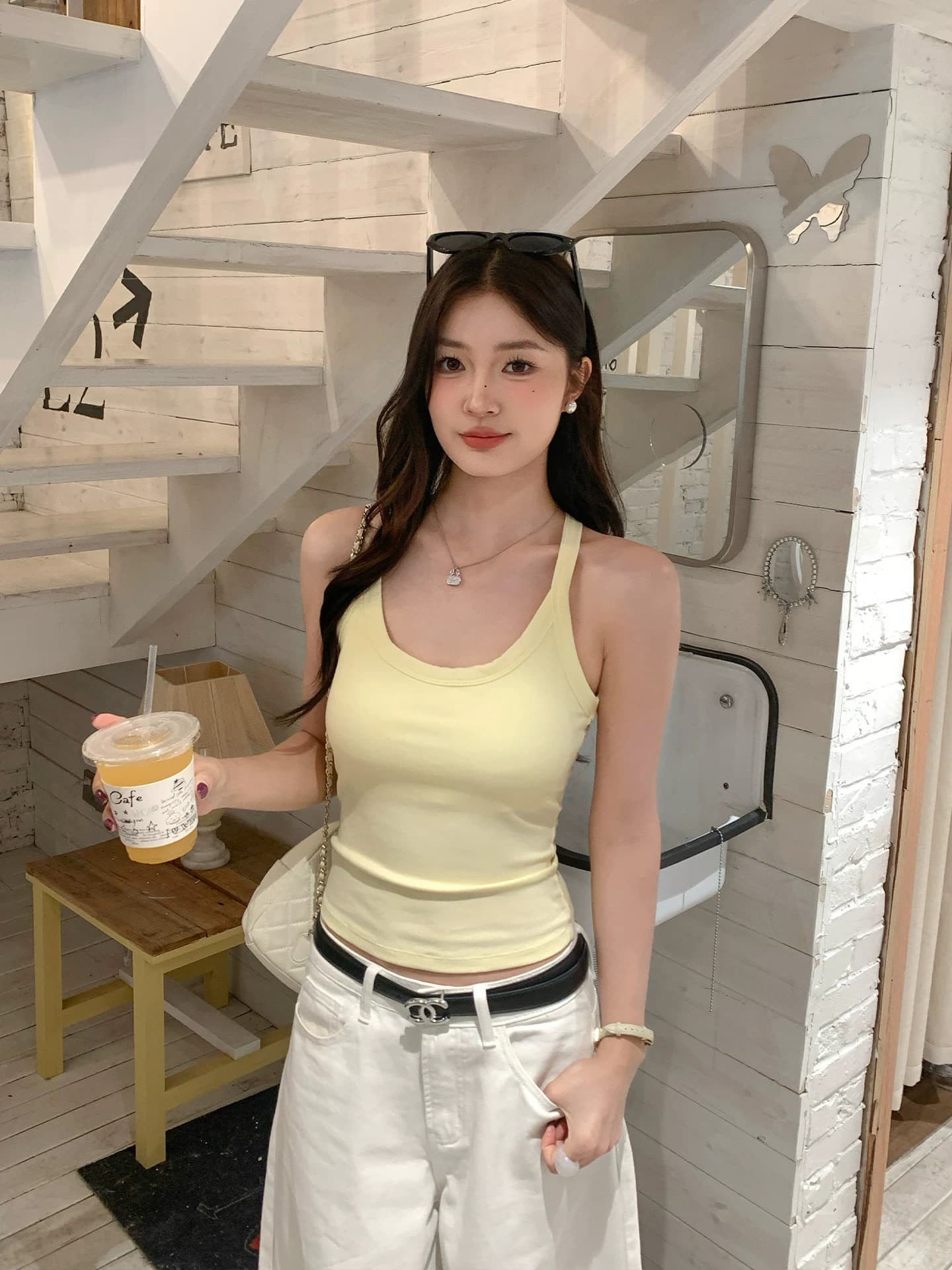 용 자매 주황색 주황색 행침 목 행침 벨트 가슴 패드 여성 외출용 2026 여름 새로운 아름다운 조끼 민소매 작은 맨위 상세 이미지 5