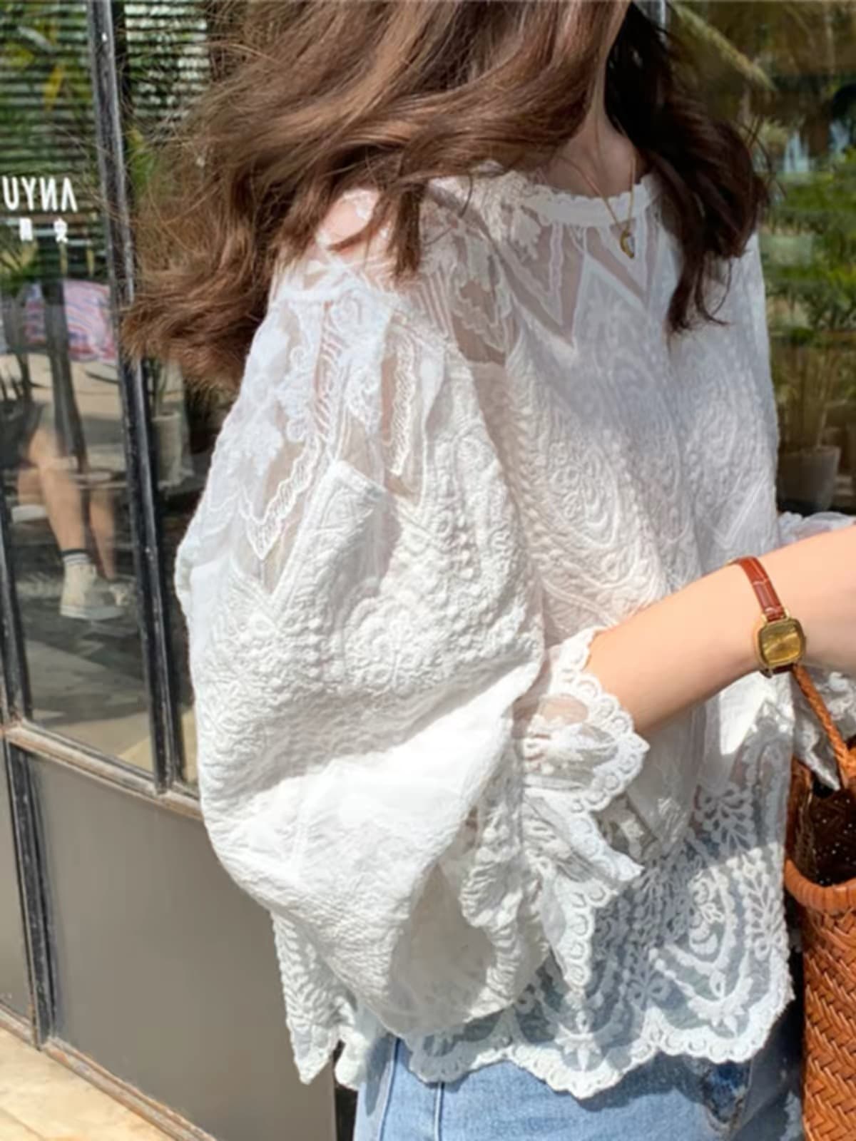 레이스 셔츠 여성 의류 조기 봄 가을 2026 년 새로운 폭발 쉬폰 루즈핏 외국 가스 패션 작은 셔츠 긴팔 맨위 상세 이미지 5