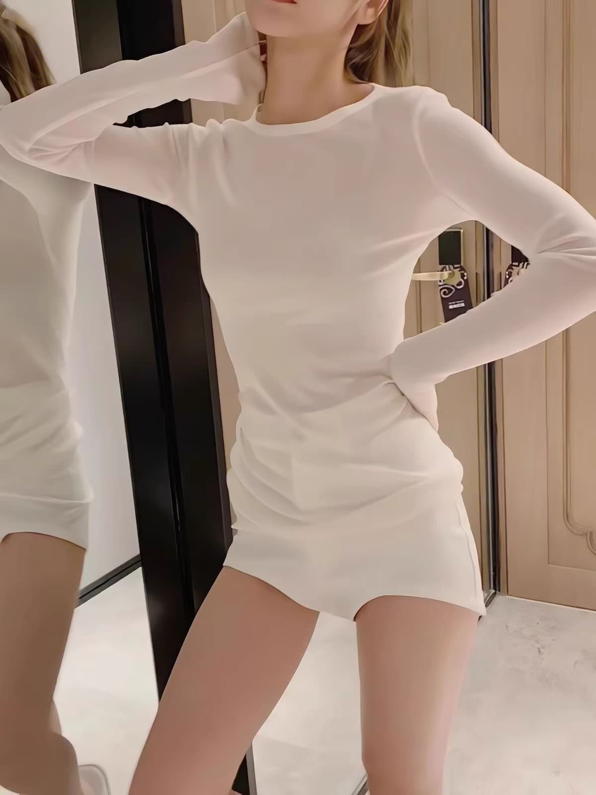 주간 실크 가면 자외선 차단 의류 긴팔 티셔츠 여성 프랑스식 꼬집기 허리 슬립 얇은 스타일 에어컨 홀로우 아웃 블라우스 얼음 실크 맨위 상세 이미지 3