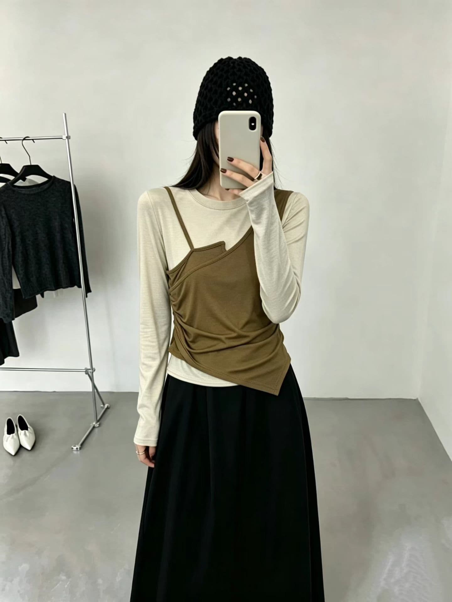 유럽 상품 패션 품격 페이크 레이어드 배색 패치워크 반팔 티셔츠 여성 2026 새로운 기본 셔츠 캐주얼 맨위 트렌디 상세 이미지 3