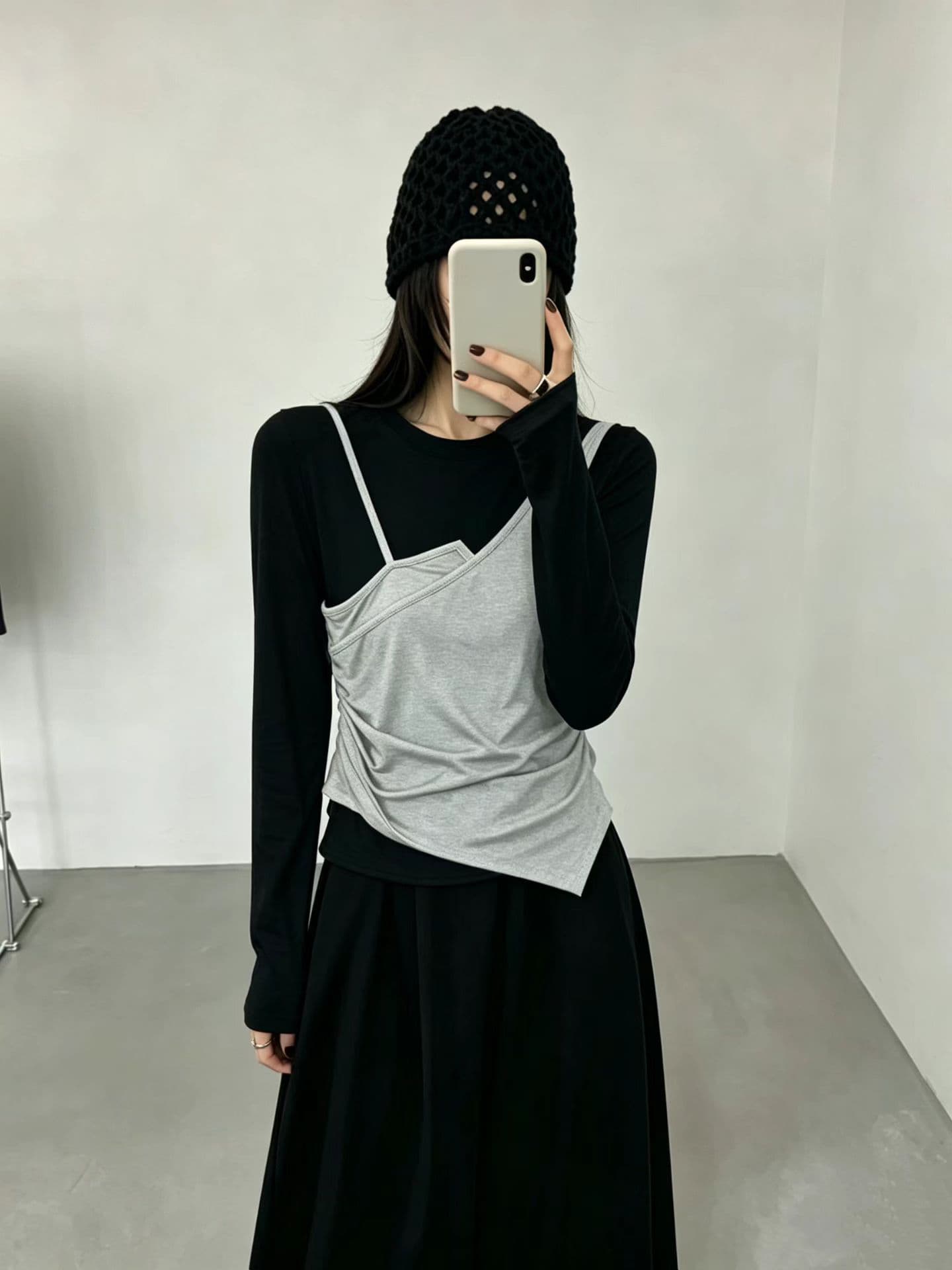 유럽 상품 패션 품격 페이크 레이어드 배색 패치워크 반팔 티셔츠 여성 2026 새로운 기본 셔츠 캐주얼 맨위 트렌디 상세 이미지 4