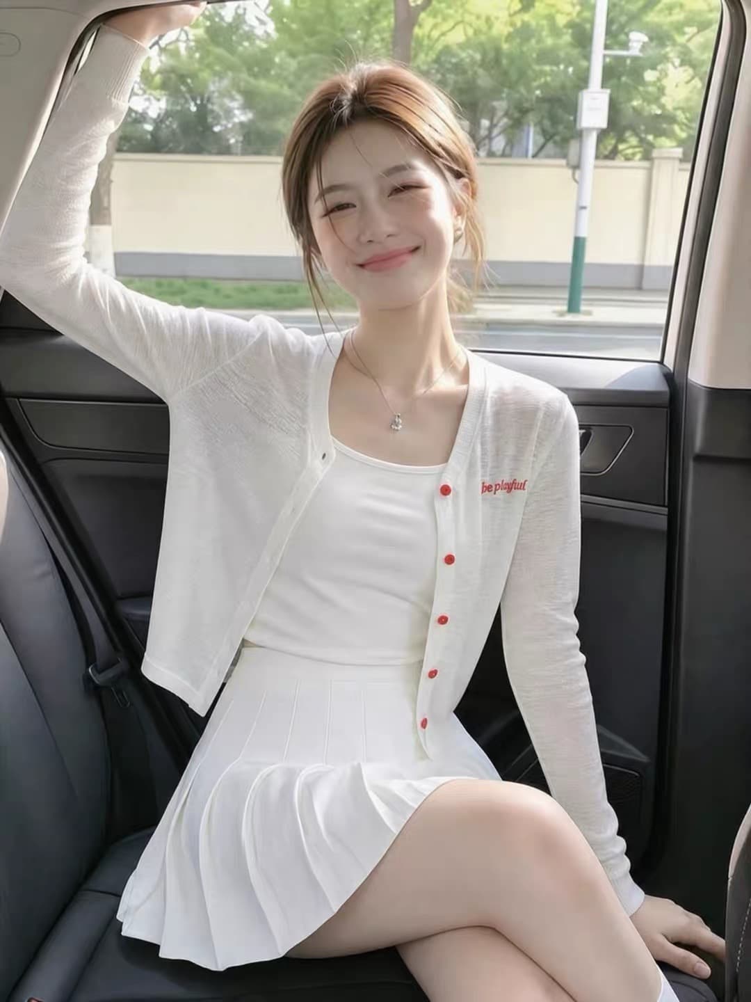 한 부서 화이트 얇은 스타일 자외선 차단 니트 오픈 가디건 여성 여름 루즈핏 캐주얼 다용도 외부 가져 가라. 블라우스 짧은 외투 맨위 상세 이미지 3