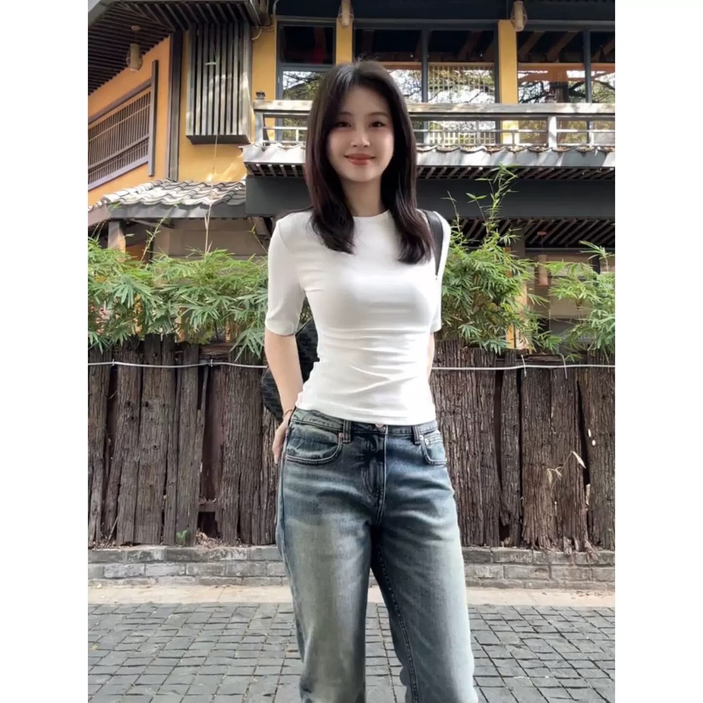 로얄 자매 높음 지혜 센스 티셔츠 여성 화이트 5 점 소매 만나는 맨위 여름 몸매 가꾸기 감기 바람 핫걸 품격 중간 소매 상세 이미지 5