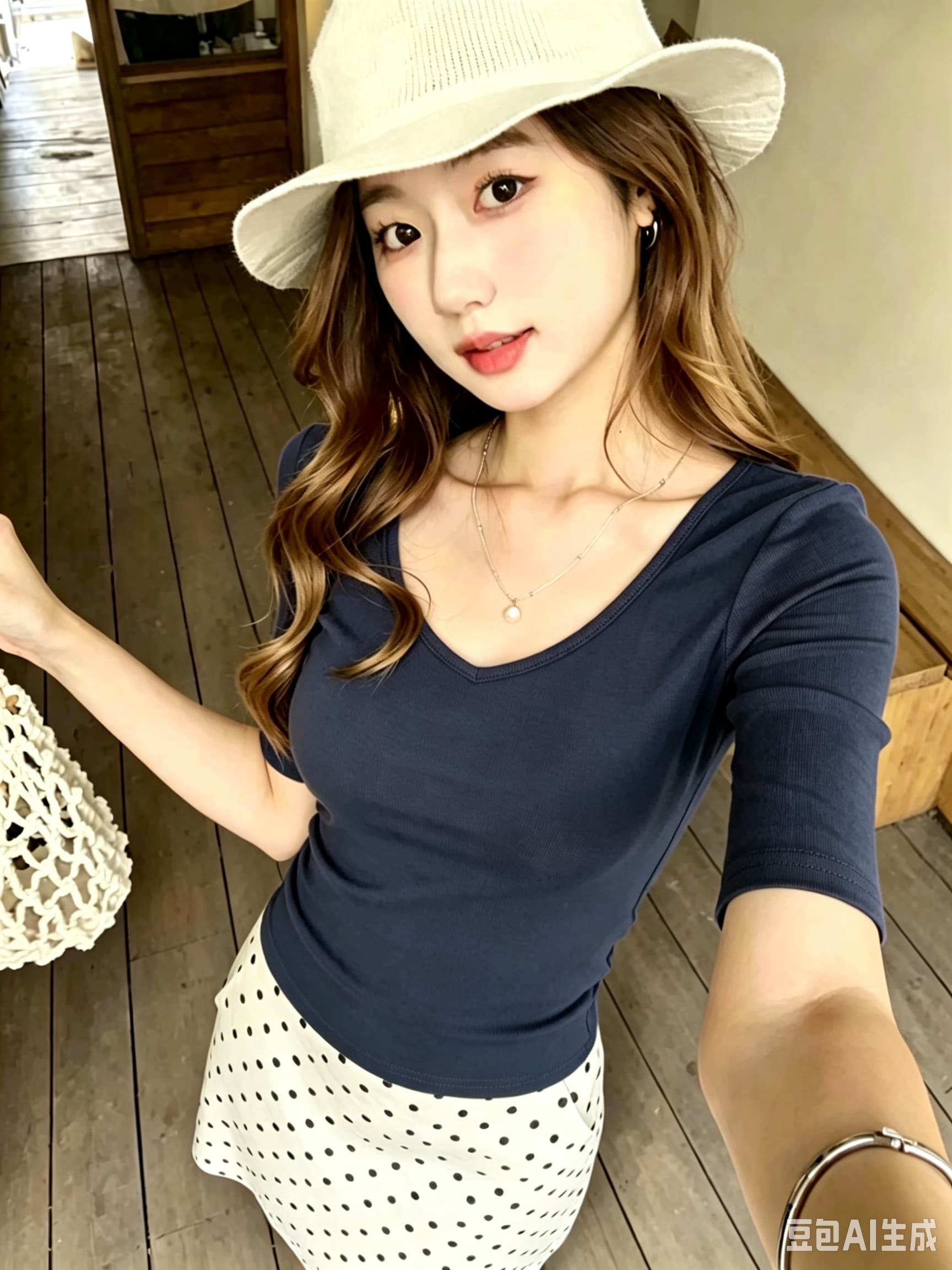 핫걸 익스트림 제인 바람 V넥 중간 소매 티셔츠 여성 가을 새로운 작은 대중 다용도 몸매 가꾸기 슬림해 보이는 기초 섹션 반팔 맨위 상세 이미지 2