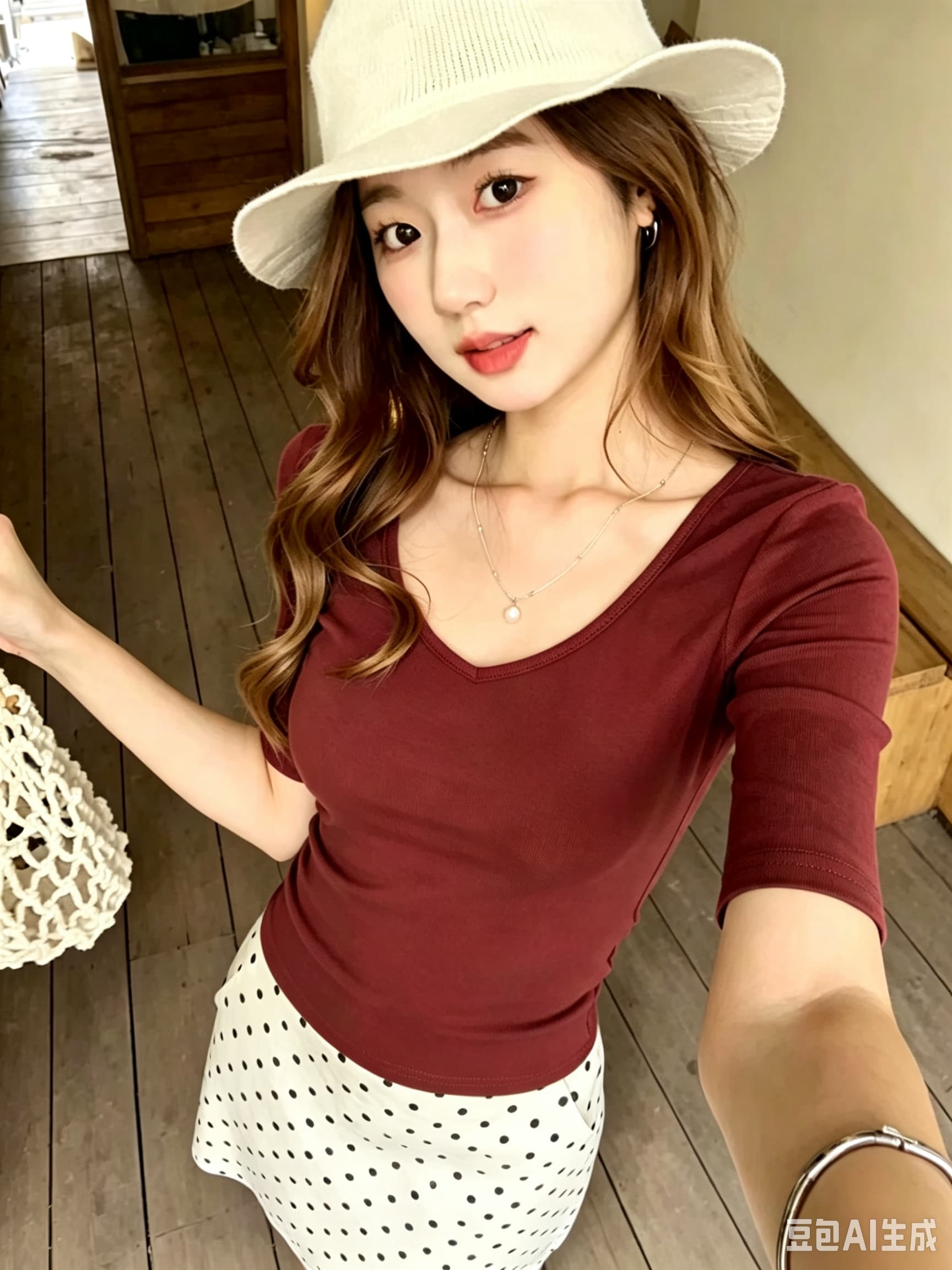 핫걸 익스트림 제인 바람 V넥 중간 소매 티셔츠 여성 가을 새로운 작은 대중 다용도 몸매 가꾸기 슬림해 보이는 기초 섹션 반팔 맨위 상세 이미지 3