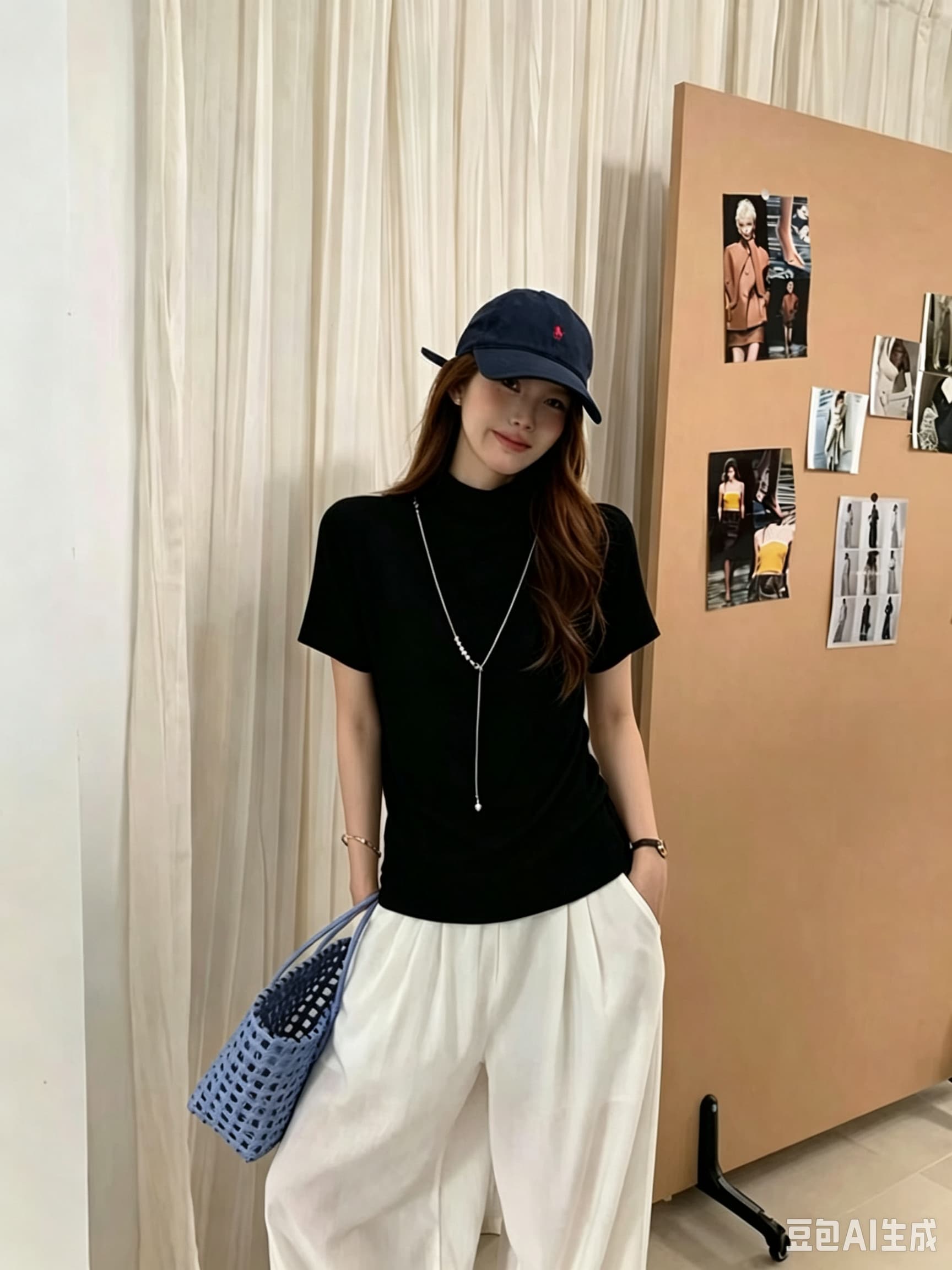 2026 년 가을 새로운 반하이넥 단색 다용도 몸매 가꾸기 슬림해 보이는 반팔 티셔츠 여성 의류 이미지 2