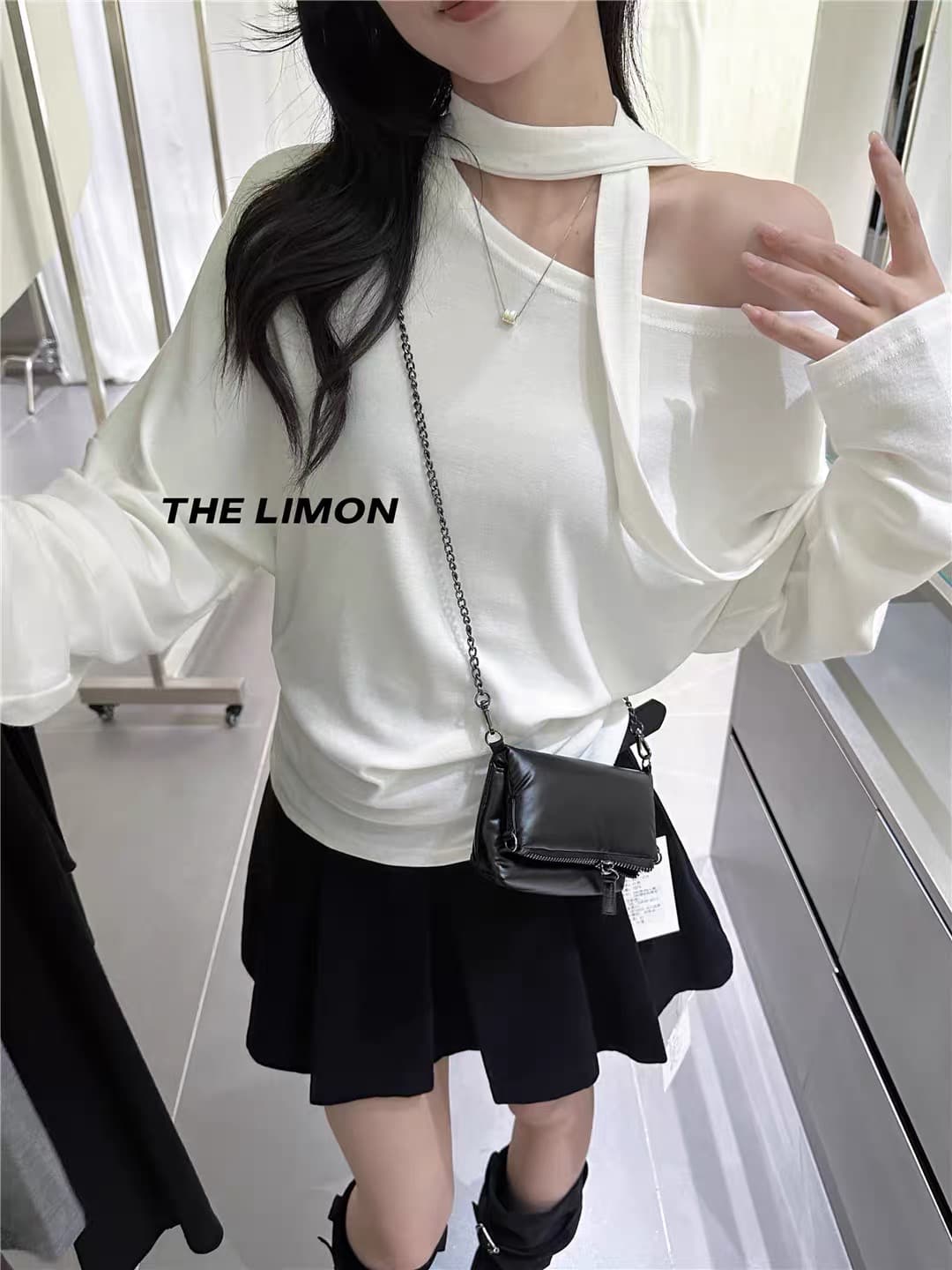 the limon 한 부서 ins 바람 품격 디자인 센스 리본 기본 셔츠 여성 가을 몸매 가꾸기 슬림해 보이는 긴팔 맨위 이미지 3