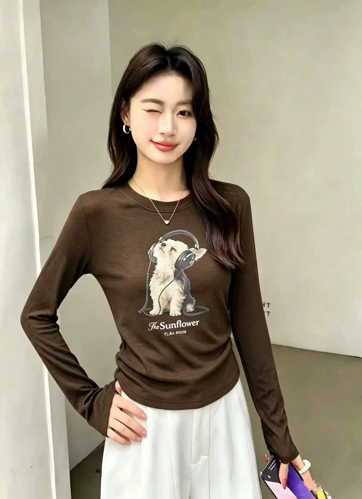 페이크 레이어드 숄 긴팔 니트 스웨터 여성 2026 가을 고유 한 슈퍼 잘 생긴 디자인 센스 패치워크 기본 셔츠 맨위 상세 이미지 2