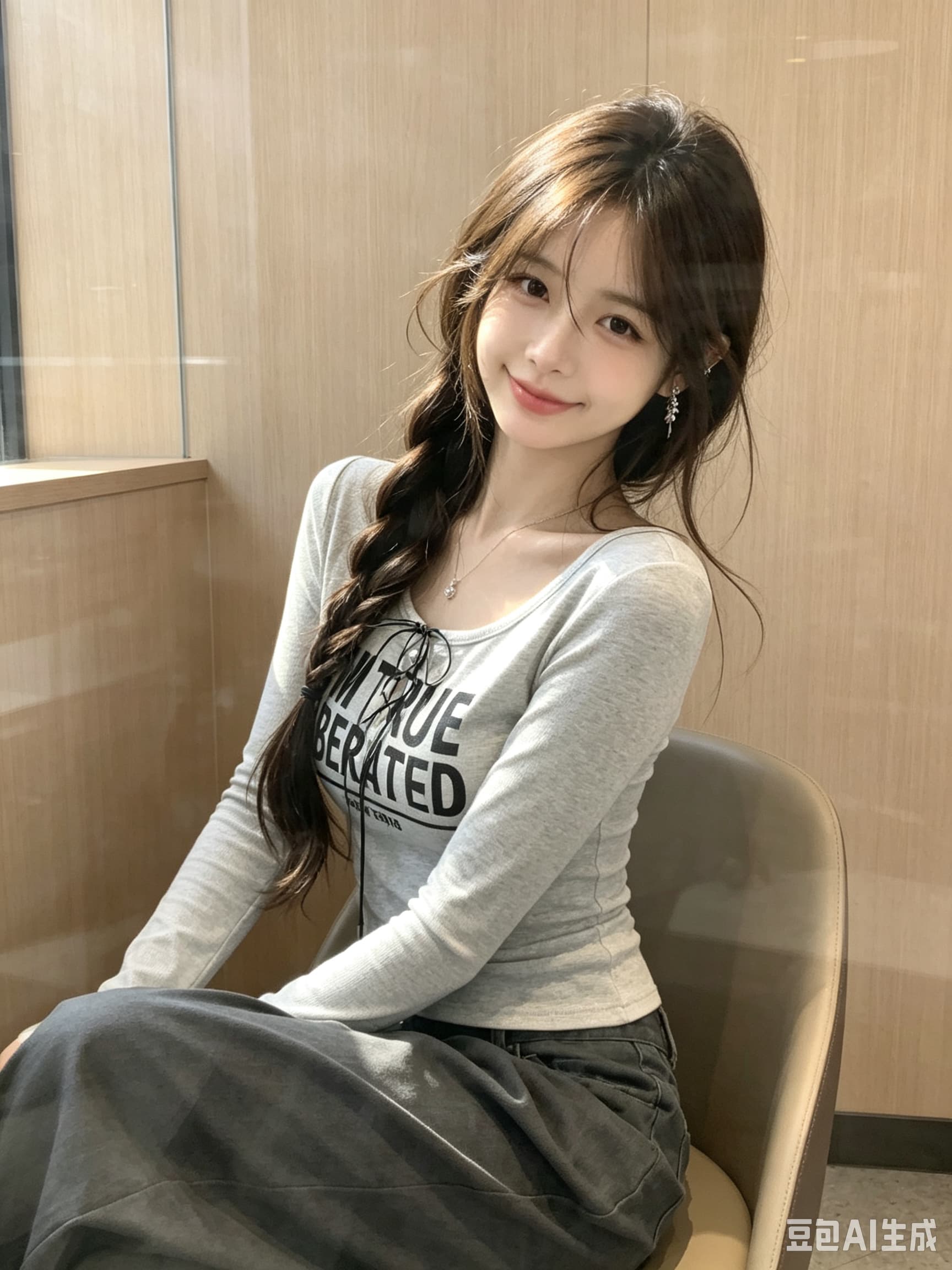 2026 가을 새로운 품격 스트랩 알파벳 프린트 쇼트 스타일 티셔츠 여성 다용도 몸매 가꾸기 맨위 상세 이미지 1
