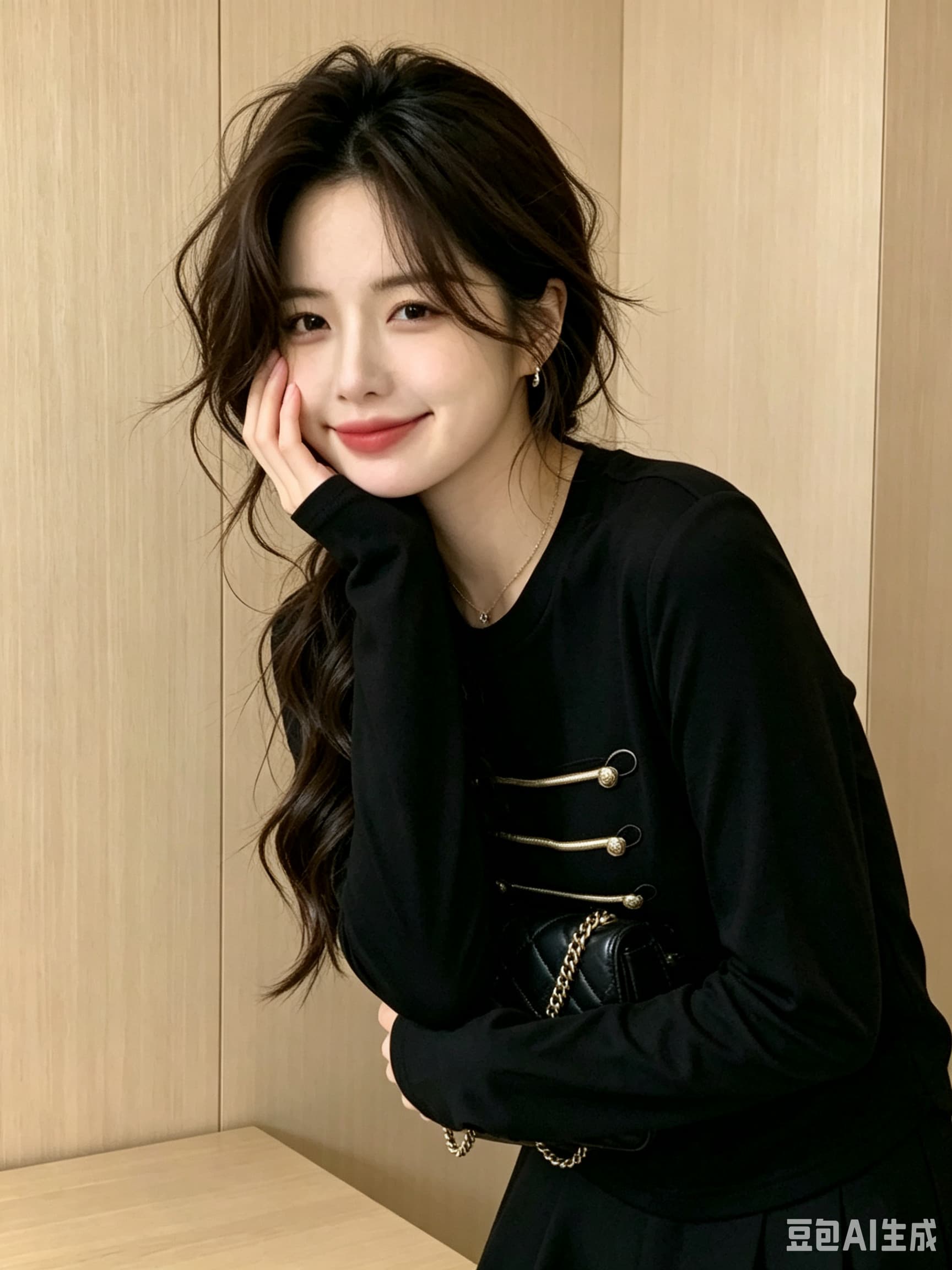 고유 한 금속 버클 라운드 넥 외국 가스 긴팔 티셔츠 여성 2026 가을 새로운 한국 스타일 몸매 가꾸기 작은 대중 만나는 맨위 상세 이미지 1
