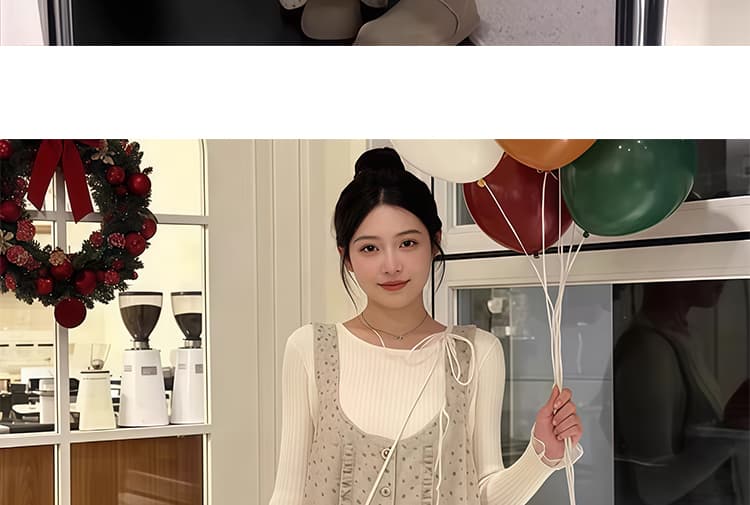 2026 봄 새로운 개성 도트 무늬 루즈핏 임산부 캐주얼 멜빵 바지 스트라이프 맨위 상세 이미지 37