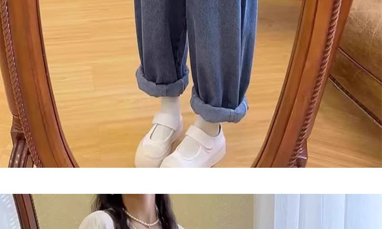 실사 2026 봄 새로운 임산부 데님 멜빵 바지 거품 소매 맨위 상세 이미지 17
