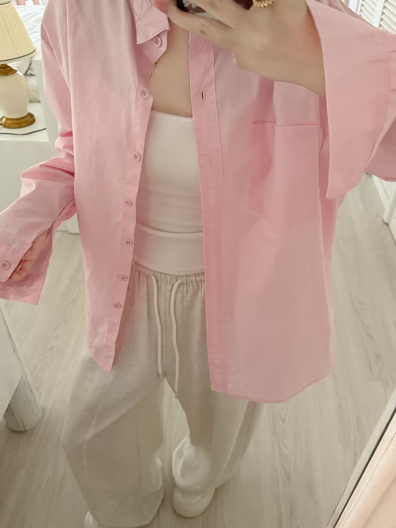 실사 워싱 면 100% 여성 셔츠 새로운 폴로 칼라 인사이드 가져 가라. 긴팔 셔츠 외출용 한 첨부 된 의류 상세 이미지 21
