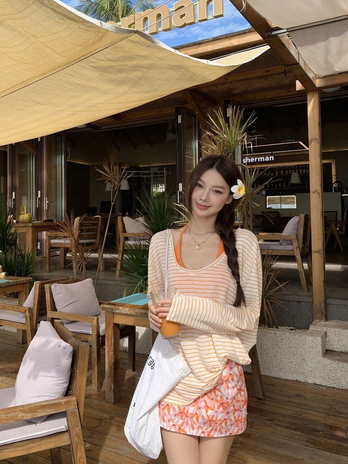 레드 맨 큐레이터 소매 티셔츠 여성 2026 새로운 봄 루즈핏 블라우스 스트라이프 기본 셔츠 느긋한 바람 핫걸 맨위 상세 이미지 1