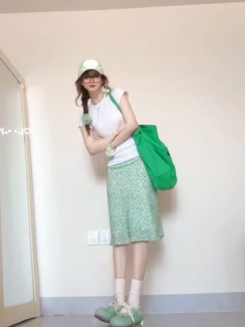 울타리 울타리 라 여름 치앙마이 한 부서 작은 청신 꽃무늬 품격 인어 꼬리 스커트 여성 슬림해 보이는 하이웨이스트 반신 스커트 이미지 2