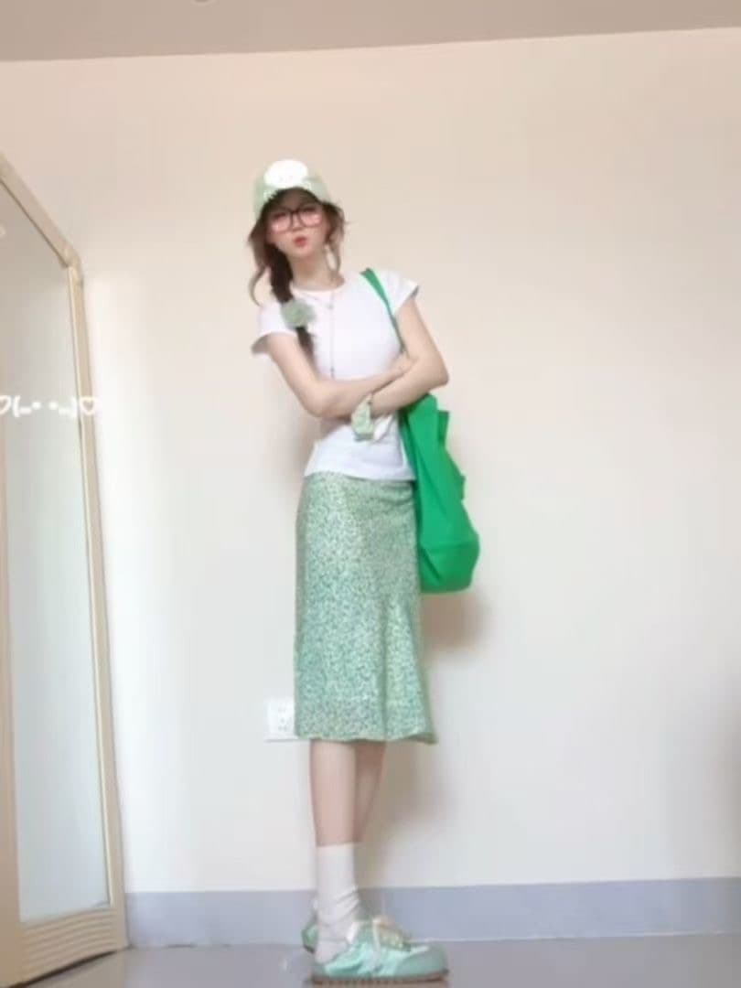 울타리 울타리 라 여름 치앙마이 한 부서 작은 청신 꽃무늬 품격 인어 꼬리 스커트 여성 슬림해 보이는 하이웨이스트 반신 스커트 상세 이미지 2