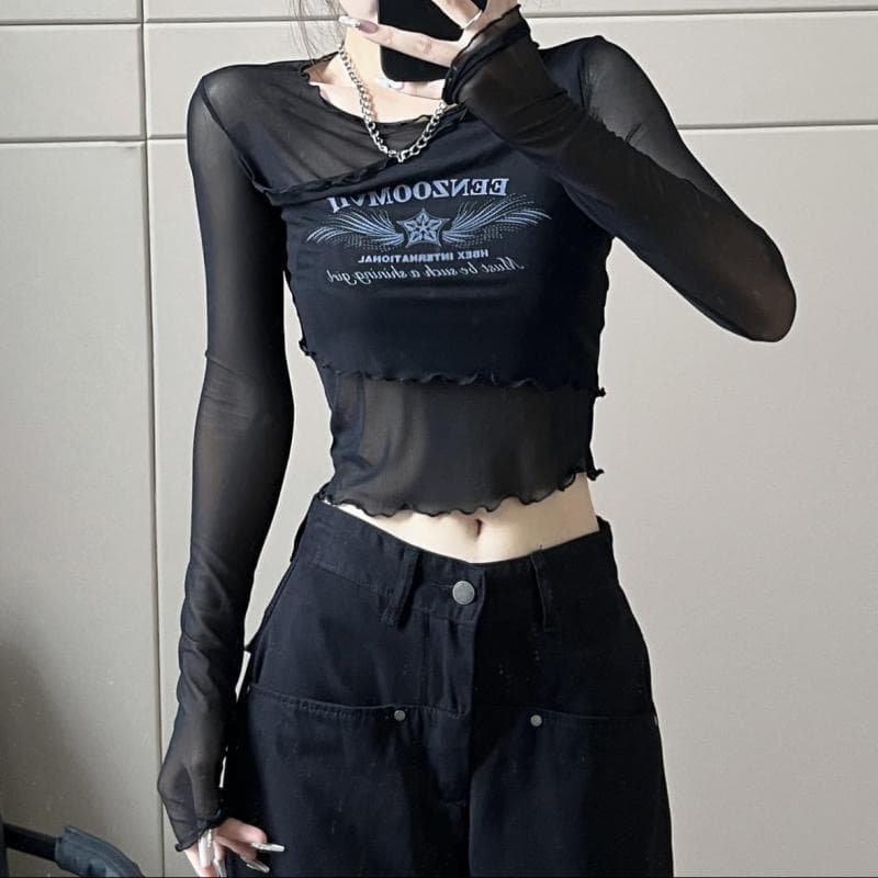 빅 사이즈 지방 mm 아메리칸 레트로 블라우스 긴팔 티셔츠 여성 새로운 봄 가을 불규칙 몸매 가꾸기 슬림해 보이는 인사이드 잡아라. 의류 이미지 3