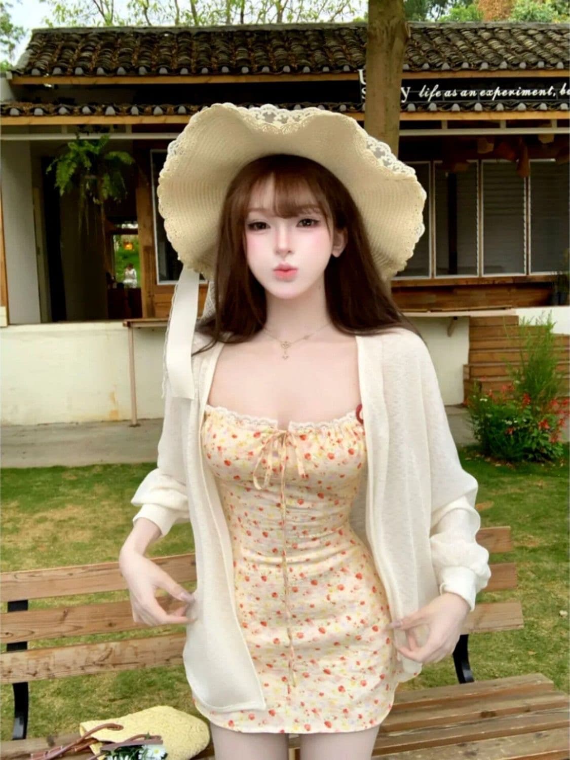 달콤함 순수한 욕망 꽃무늬 슬립 여성 드레스 여름 프랑스식 첫사랑 공주 타이트 스커트 허리 수축 작은 키 미니 스커트 상세 이미지 1