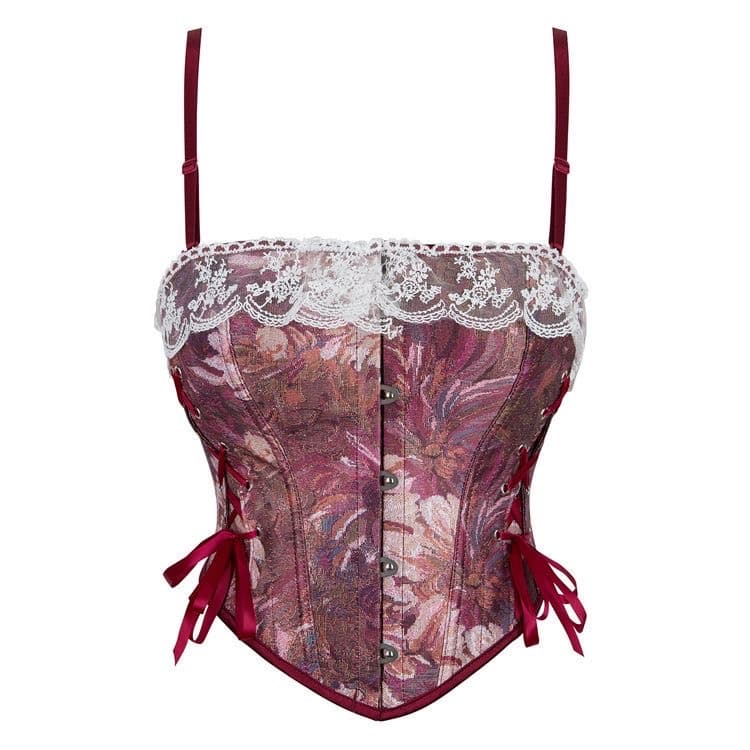 아이 쌀 리 새로운 더블 슬립 짙은 녹색 진한 빨강 여성 튜브탑 궁정 플라스틱 몸 의류 corset 작은 드레스 상세 이미지 5