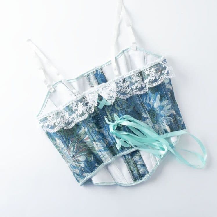 아이 쌀 리 새로운 더블 슬립 짙은 녹색 진한 빨강 여성 튜브탑 궁정 플라스틱 몸 의류 corset 작은 드레스 이미지 4