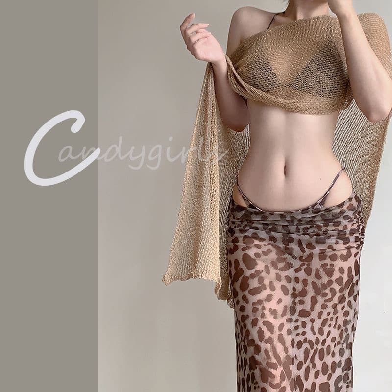 candygirls 유럽과 미국 수영복 여성 섹시함 레오파드 무늬 고급 슬림해 보이는 분위기 센스 비키니 휴가 온천 수영복 상세 이미지 4