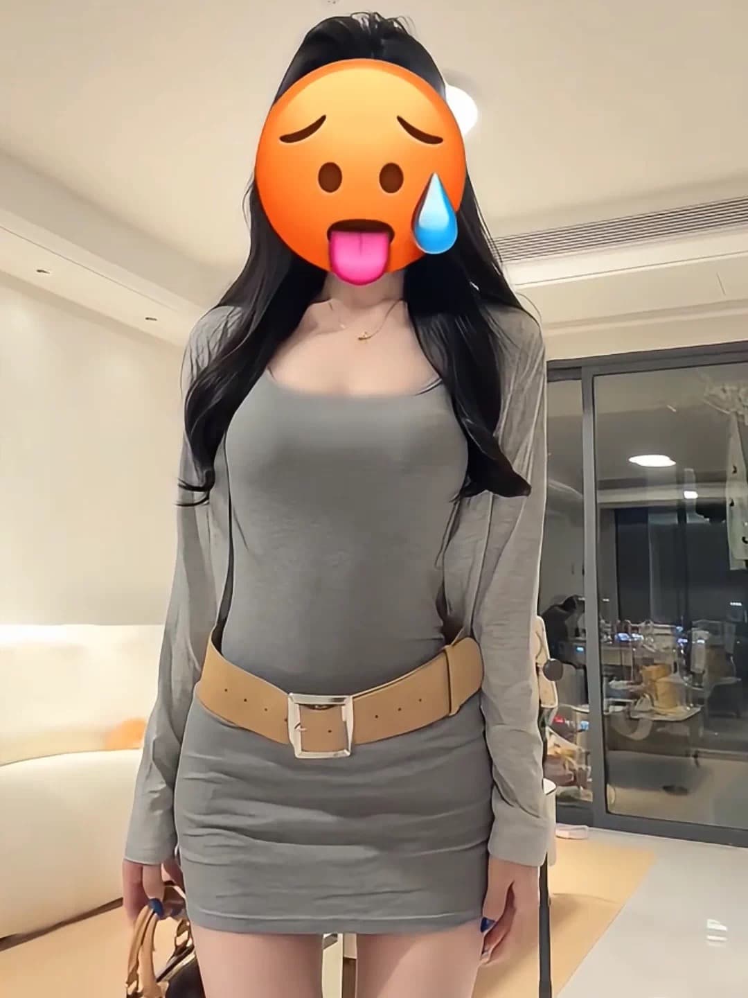 핫걸 레트로 섹시함 회색 슬립 드레스 카디건 코트 봄 순수한 욕망 디스플레이 몸 허리 수축 타이트 스커트 미니 스커트 상세 이미지 2