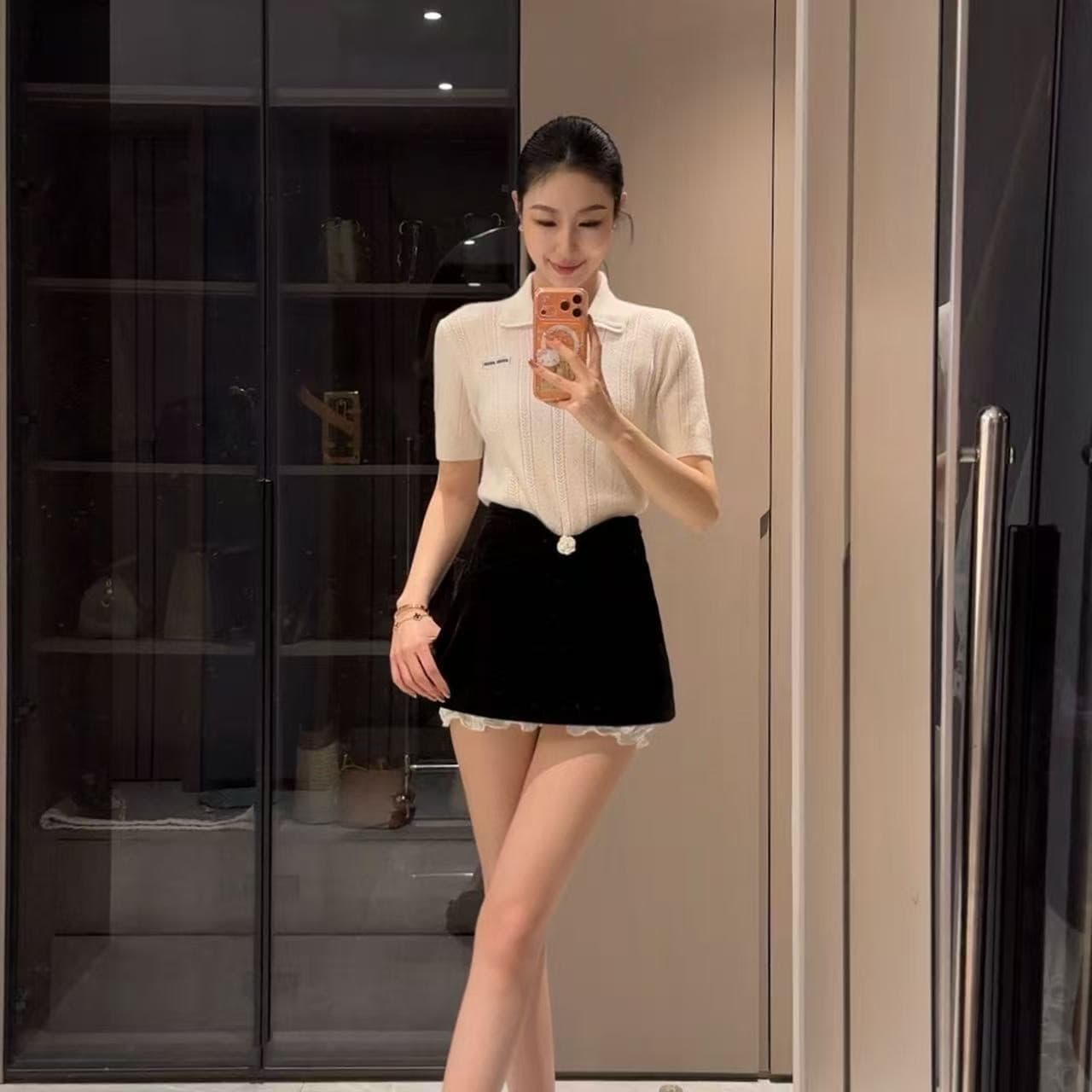 fbblimit 높음 지혜 여자 친구 클래식 POLO 칼라 양모 양모 니트 스웨터 수직 구덩이 기사 루즈핏 맨위 상세 이미지 4