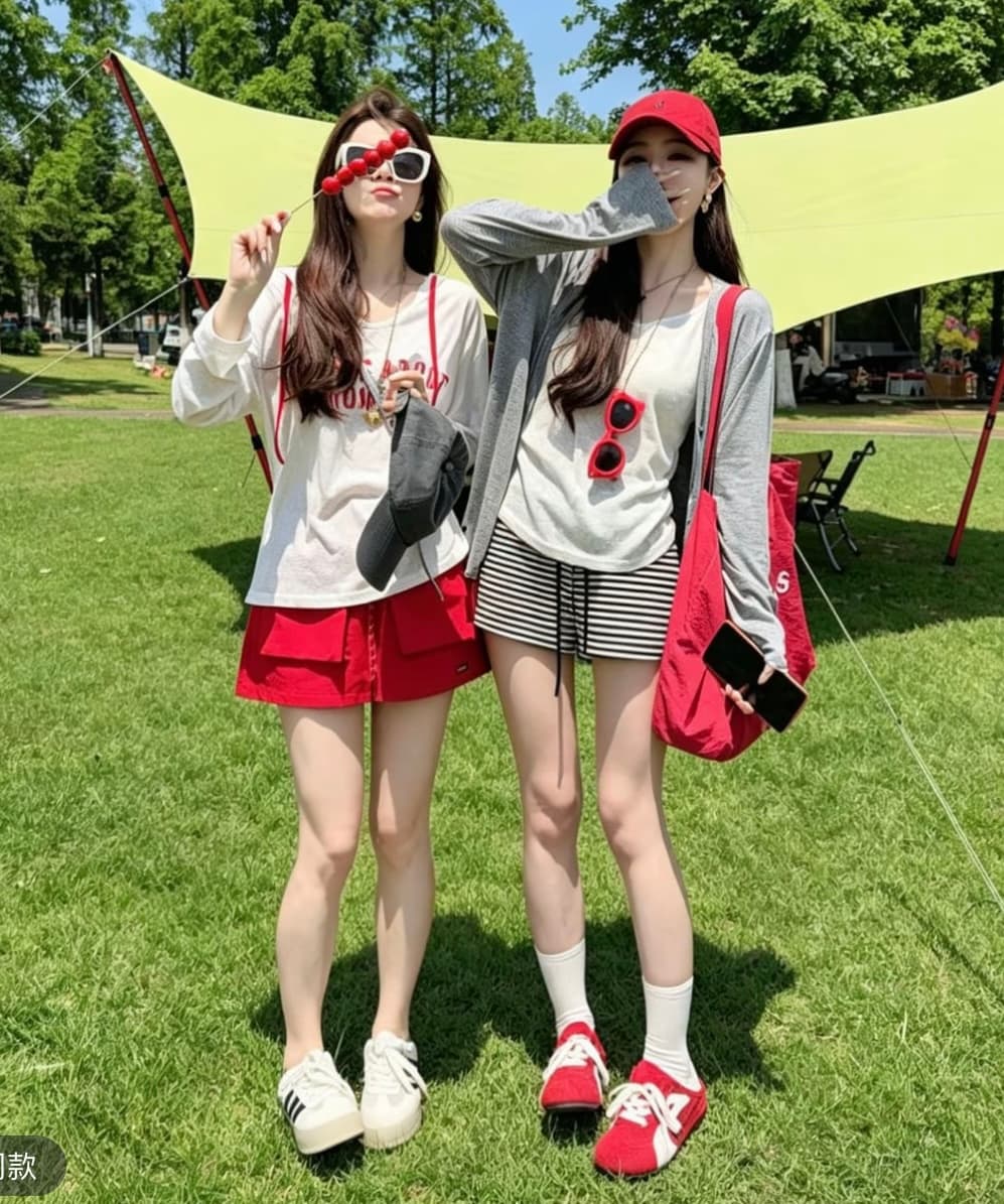 샤오 크릭 의류 여름 새로운 느긋한 바람 자외선 차단 슬립 오픈 가디건 세트 2276 스트라이프 반바지 이미지 2