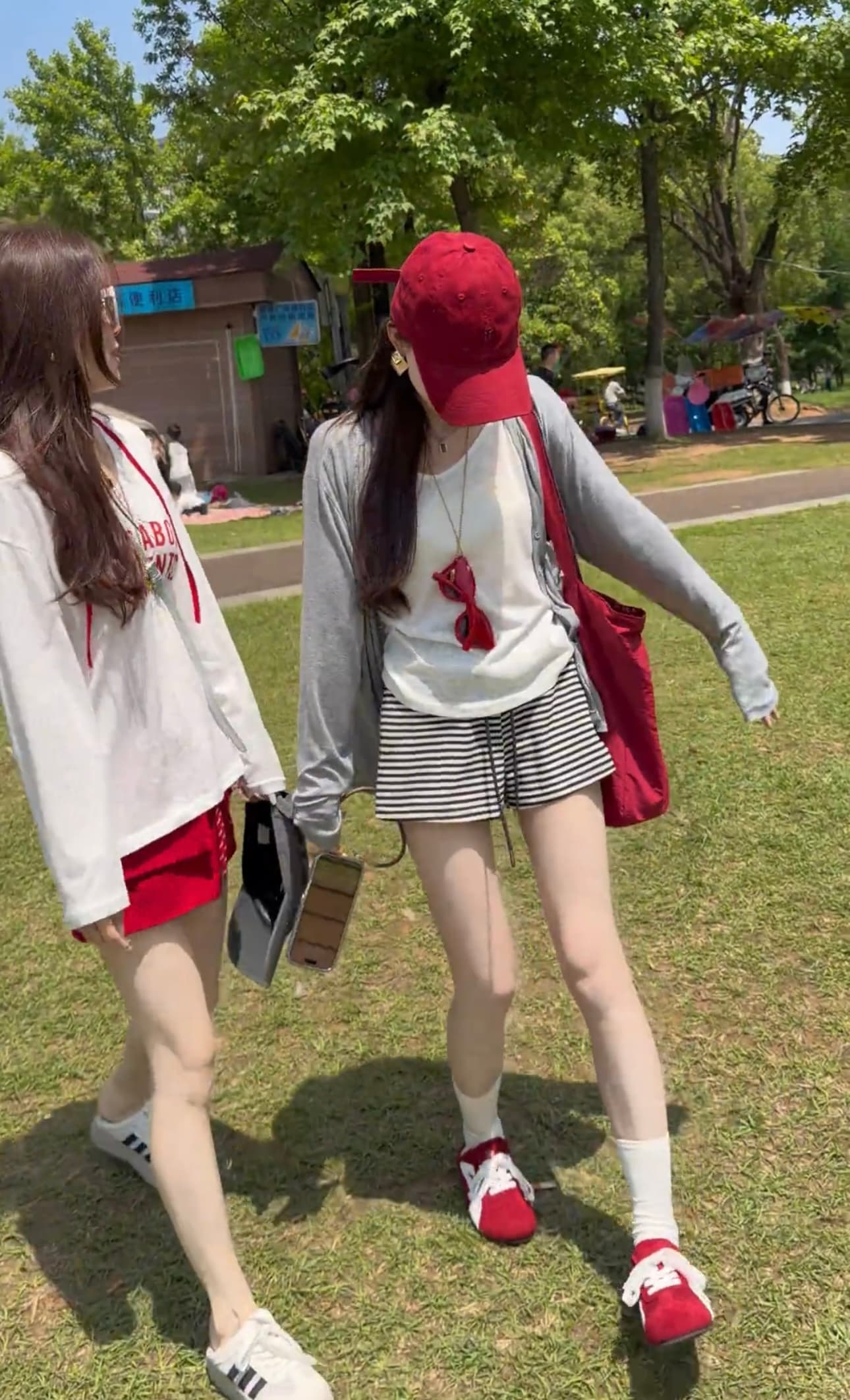 샤오 크릭 의류 여름 새로운 느긋한 바람 자외선 차단 슬립 오픈 가디건 세트 2276 스트라이프 반바지 상세 이미지 4