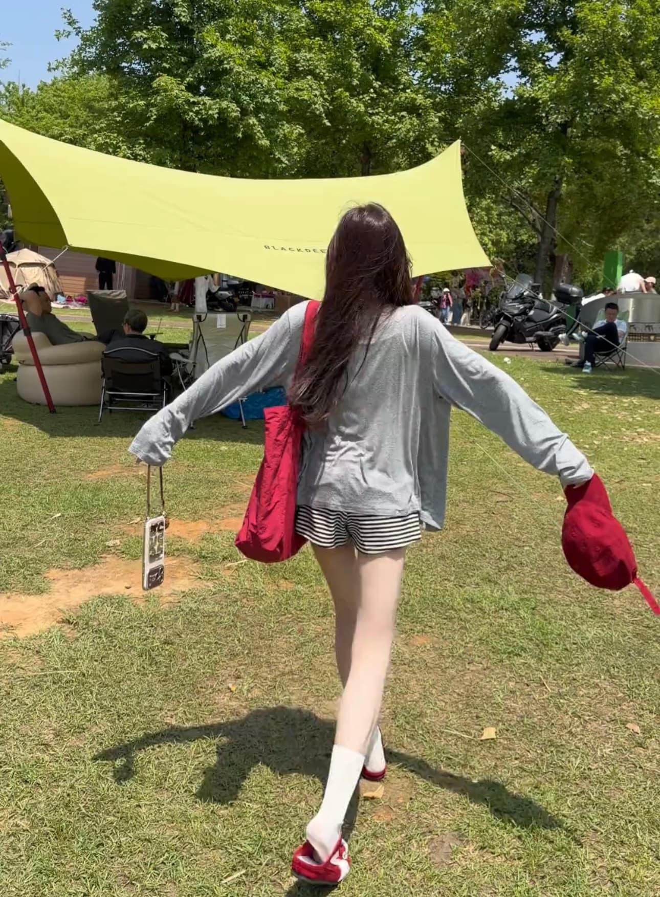 샤오 크릭 의류 여름 새로운 느긋한 바람 자외선 차단 슬립 오픈 가디건 세트 2276 스트라이프 반바지 상세 이미지 5