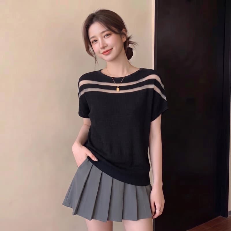 실사 빅 사이즈 지방 mm 여름 새로운 유럽 오간자 스트라이프 패치워크 얼음 실크 박쥐 셔츠 반팔 맨위
