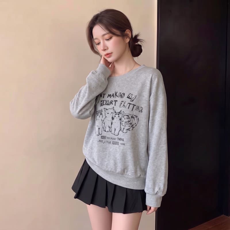 실사 빅 사이즈 지방 mm 가을 새로운 동물 인쇄 꽃 숄더백 가을 어깨 소매 긴팔 후드티 맨위 상세 이미지 4