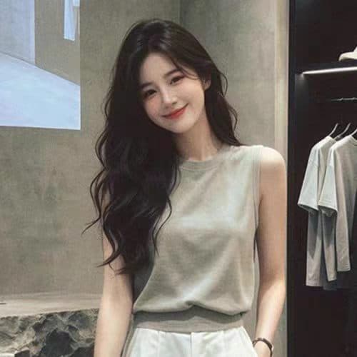 한국 스타일 미니멀리즘 민소매 조끼 여성 여름 작은 키 몸매 가꾸기 슬림해 보이는 투피스 세트 품격 비즈니스웨어 상세 이미지 4