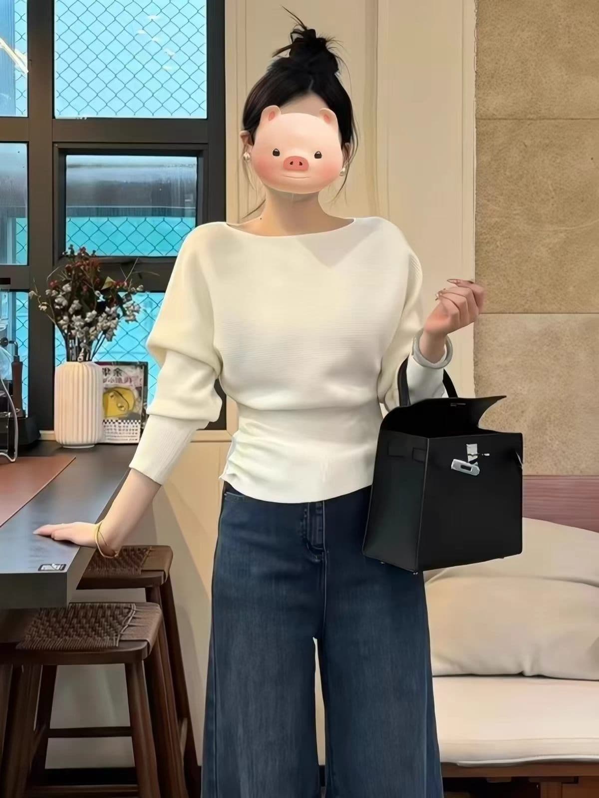 꼬집기 허리 디자인 센스 니트 스웨터 여성 가을 겨울철 외출용 한 부서 고급 센스 맨위 허리 수축 스웨터 인사이드 가져 가라. 기본 셔츠 상세 이미지 1