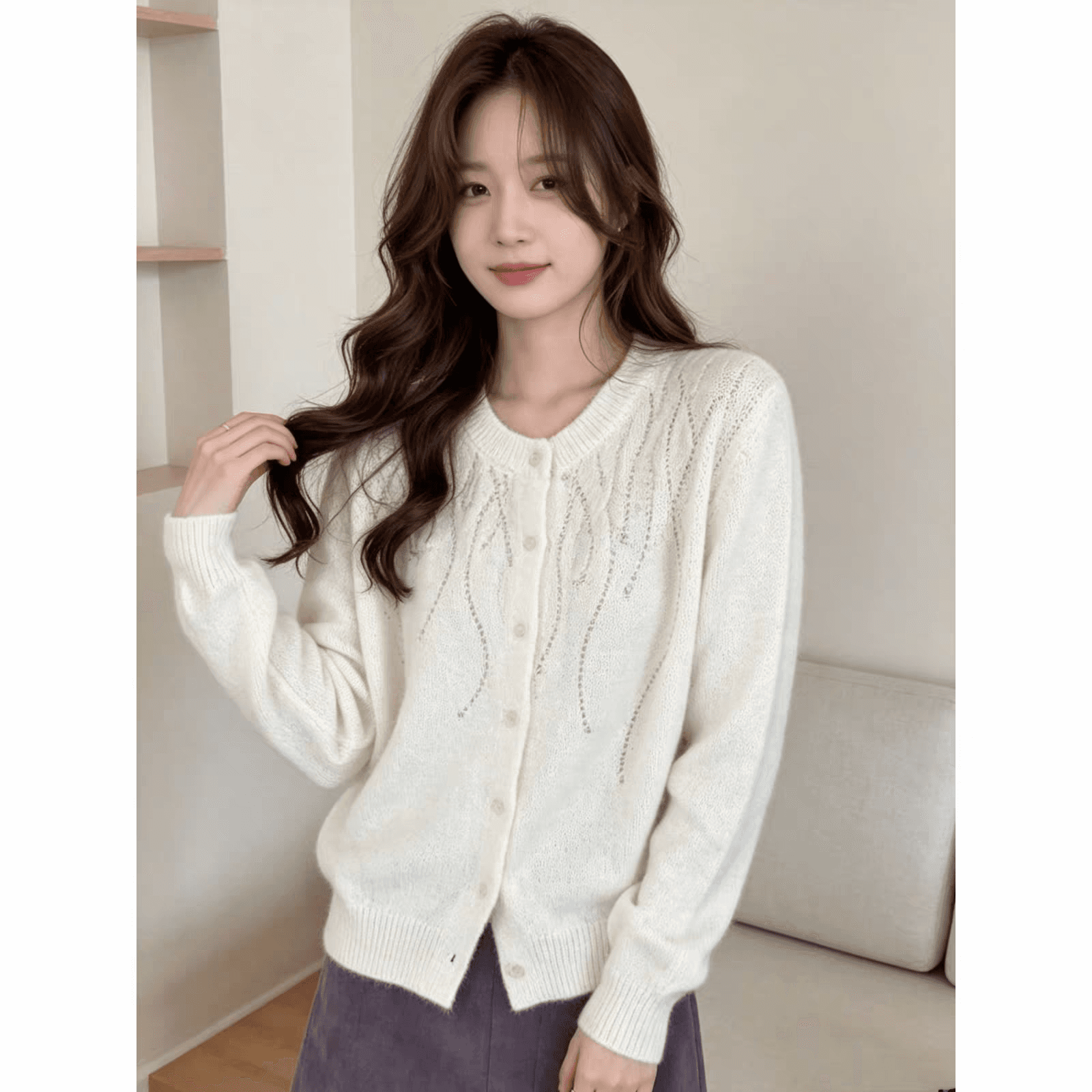 가을 겨울 새로운 작은 샤넬 스타일 니트 오픈 가디건 싱글 줄 버튼 절묘한 스웨터 여성 코트 트렌디