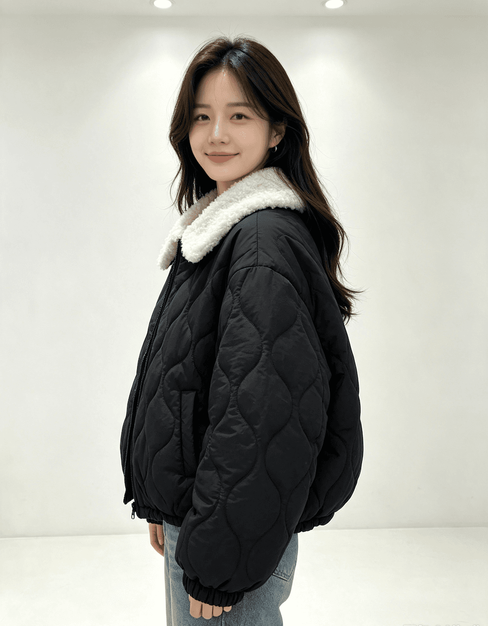 한국 양털 폴로 칼라 면 옷 면 의류 여성 2026 새로운 겨울 목화 진딧물 재킷 두꺼운 상세 이미지 11