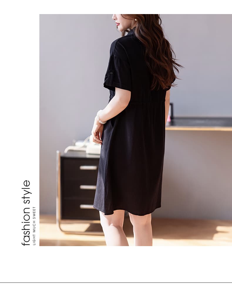 제한 가격 12+ 작은 동영상 디자인 센스 POLO 칼라 여성 드레스 2026 여름 빅 사이즈 상세 이미지 12
