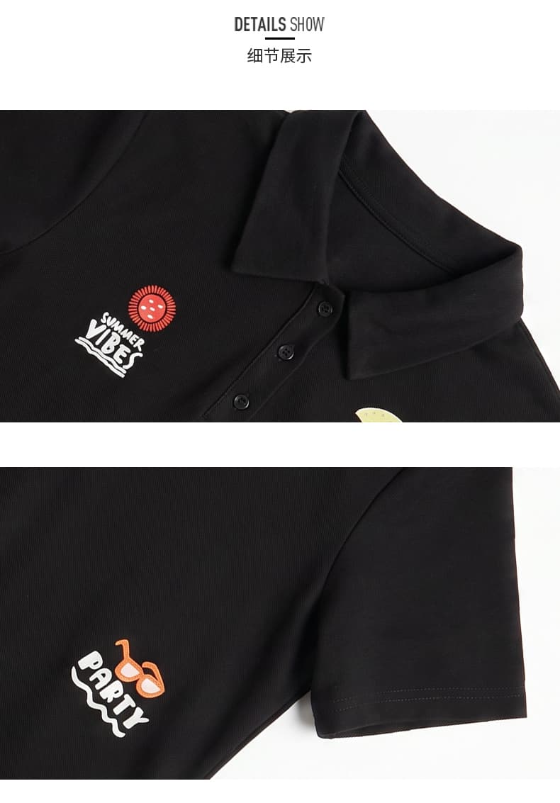 제한 가격 12+ 작은 동영상 여름 새로운 만화 프린트 POLO 칼라 드레스 빅 사이즈 여성 지방 mm 스트레이트 롱 스커트 상세 이미지 13