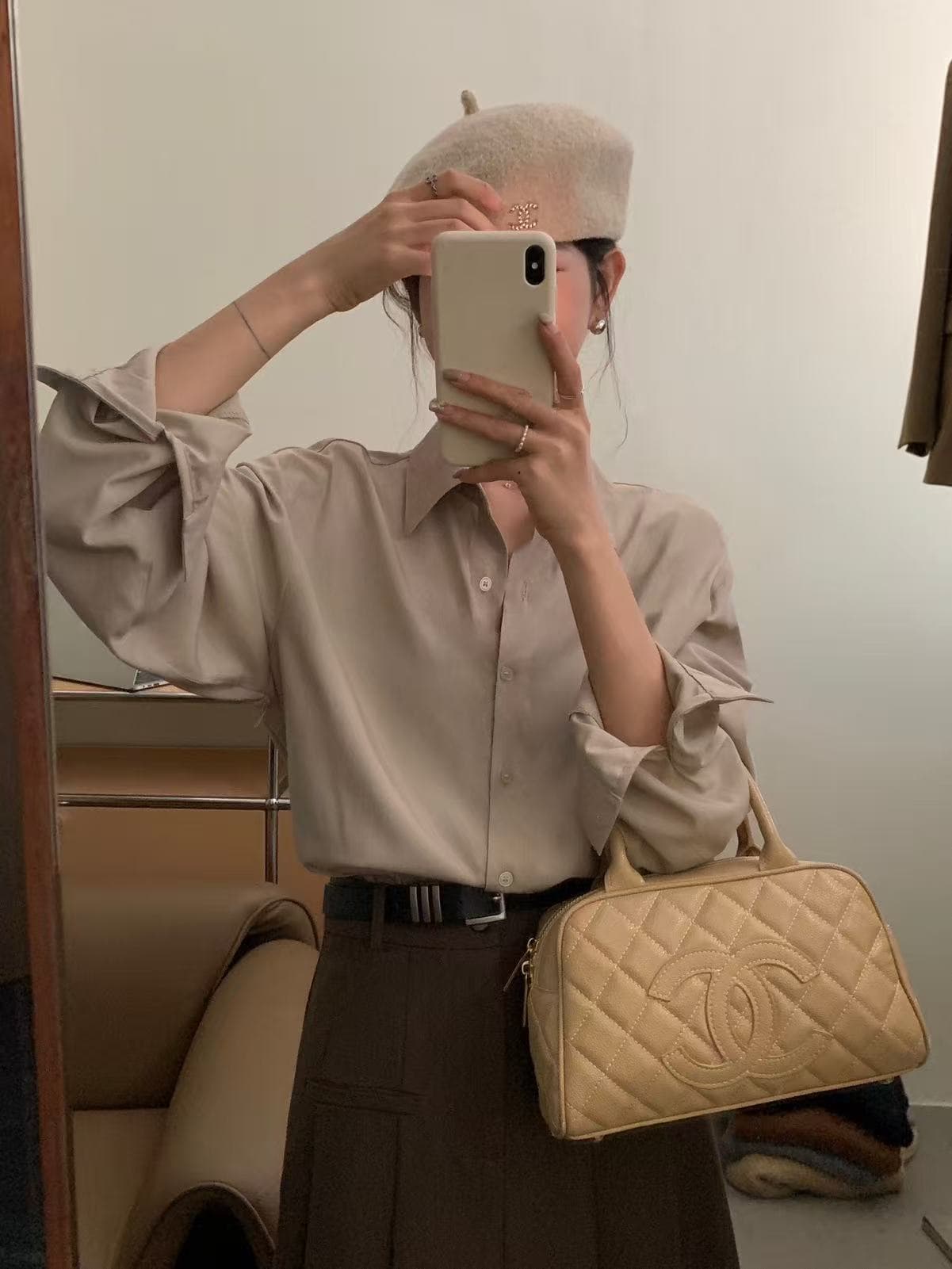 가을 켜기 새로운 8 색상 기초 다용도 섹션 한 부서 ins 바람 루즈핏 단색 셔츠 이미지 3