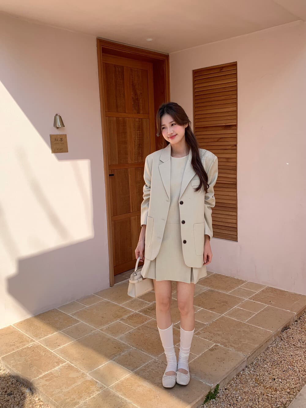 가을 켜기 새로운 한 부서 미니멀리즘 품격 고급 다용도 정장 있음 매칭 드레스 이미지 4