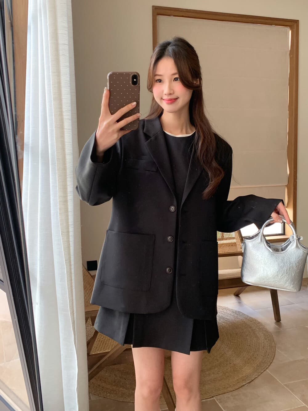가을 켜기 새로운 한 부서 미니멀리즘 품격 고급 다용도 정장 있음 매칭 드레스 이미지 3